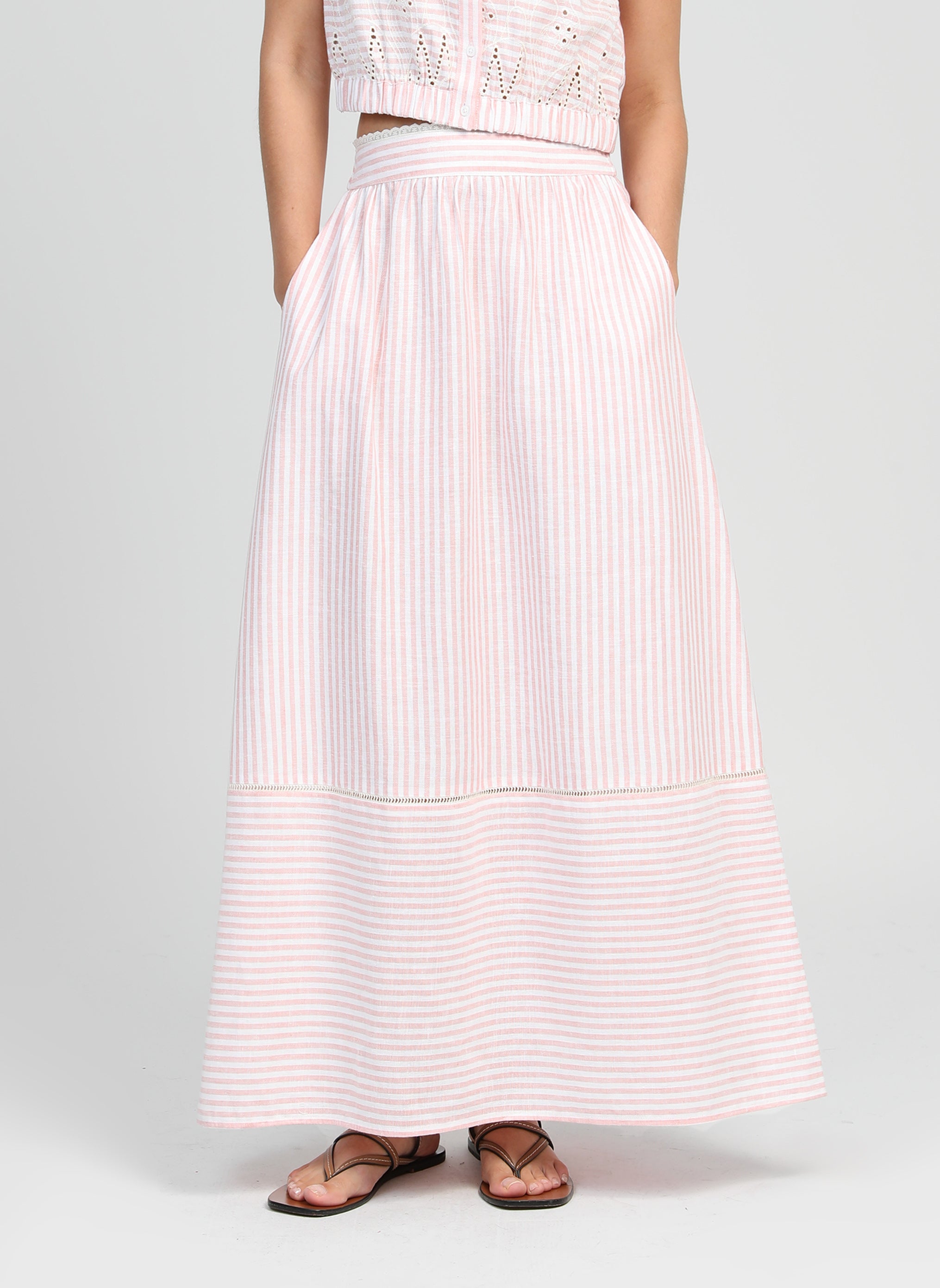 JUPE MIDI RALYTA corail