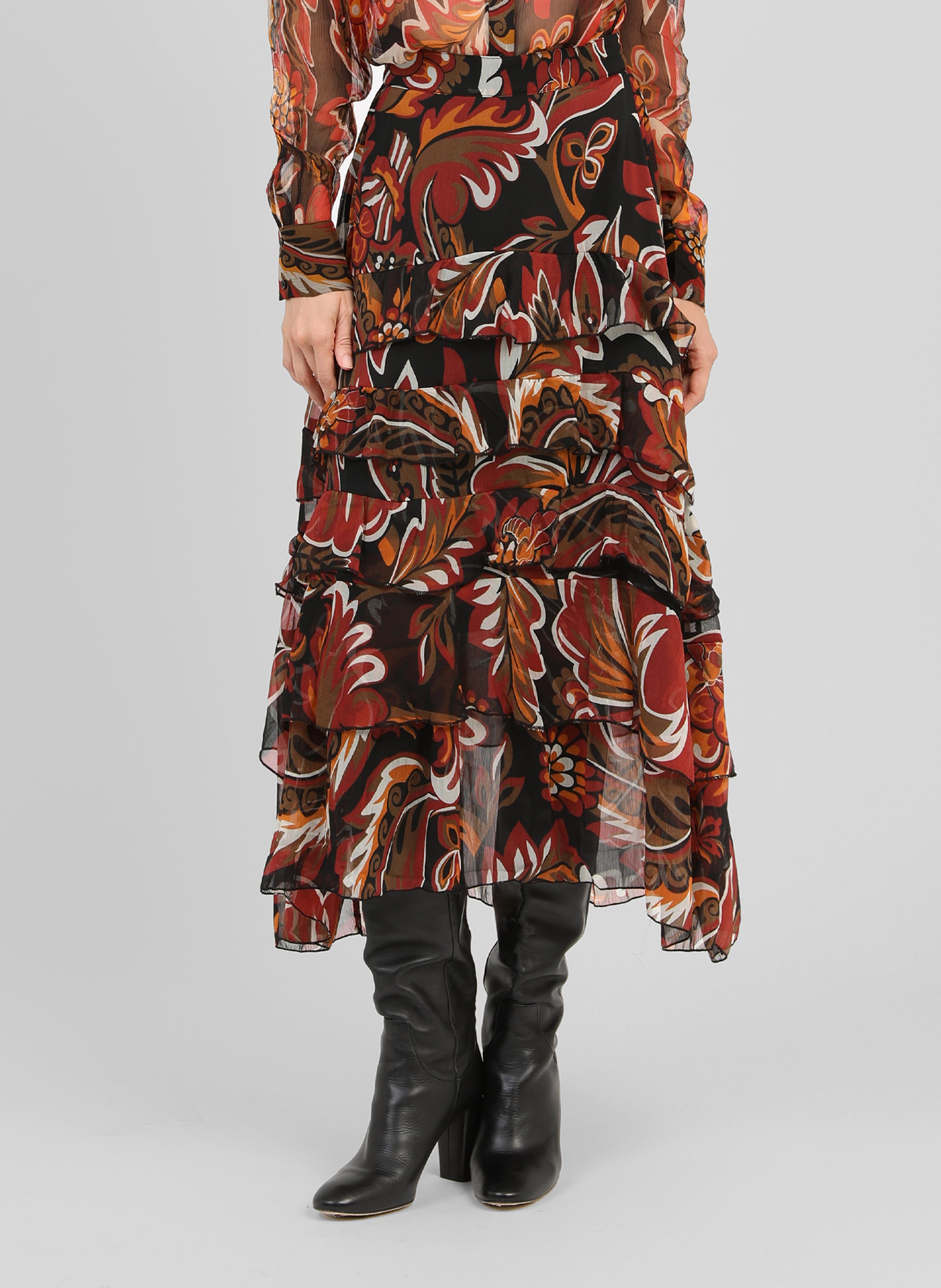 JUPE LONGUE RASHELYNA tosca noir