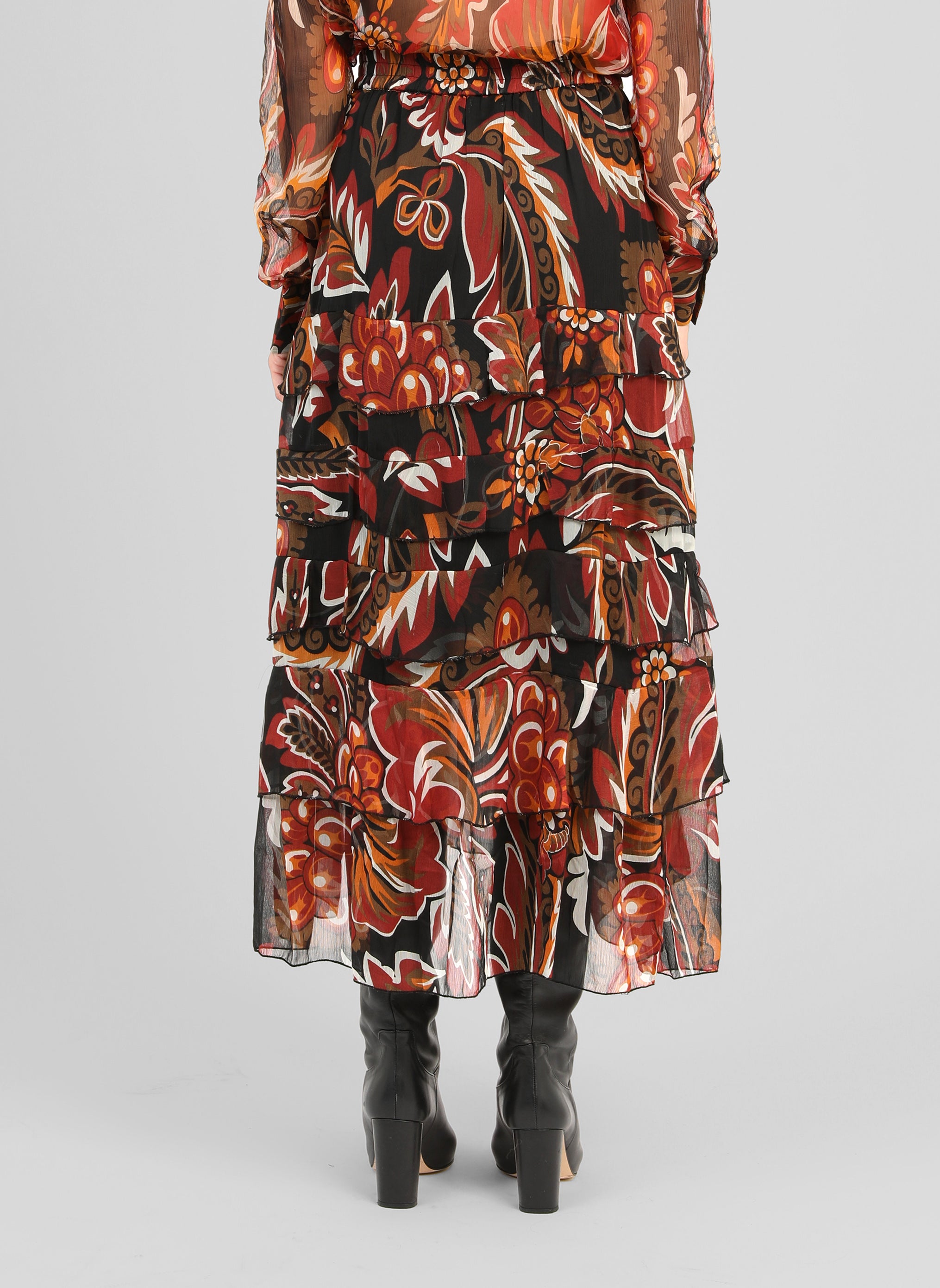 JUPE LONGUE RASHELYNA tosca noir