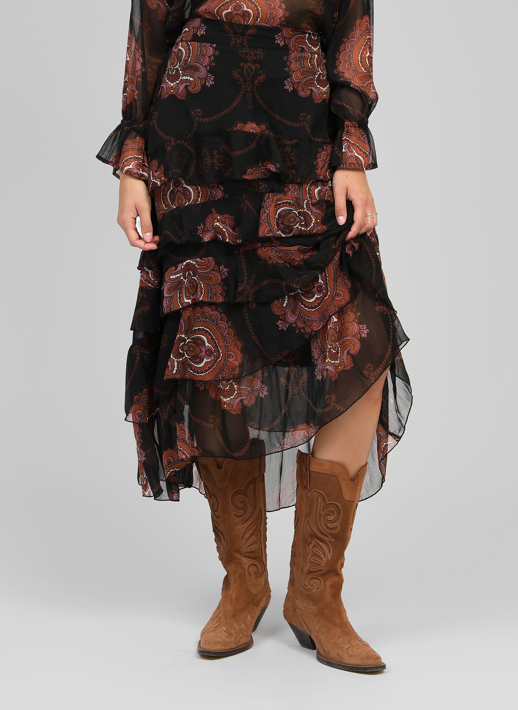 JUPE LONGUE RASHELY bohemia noir