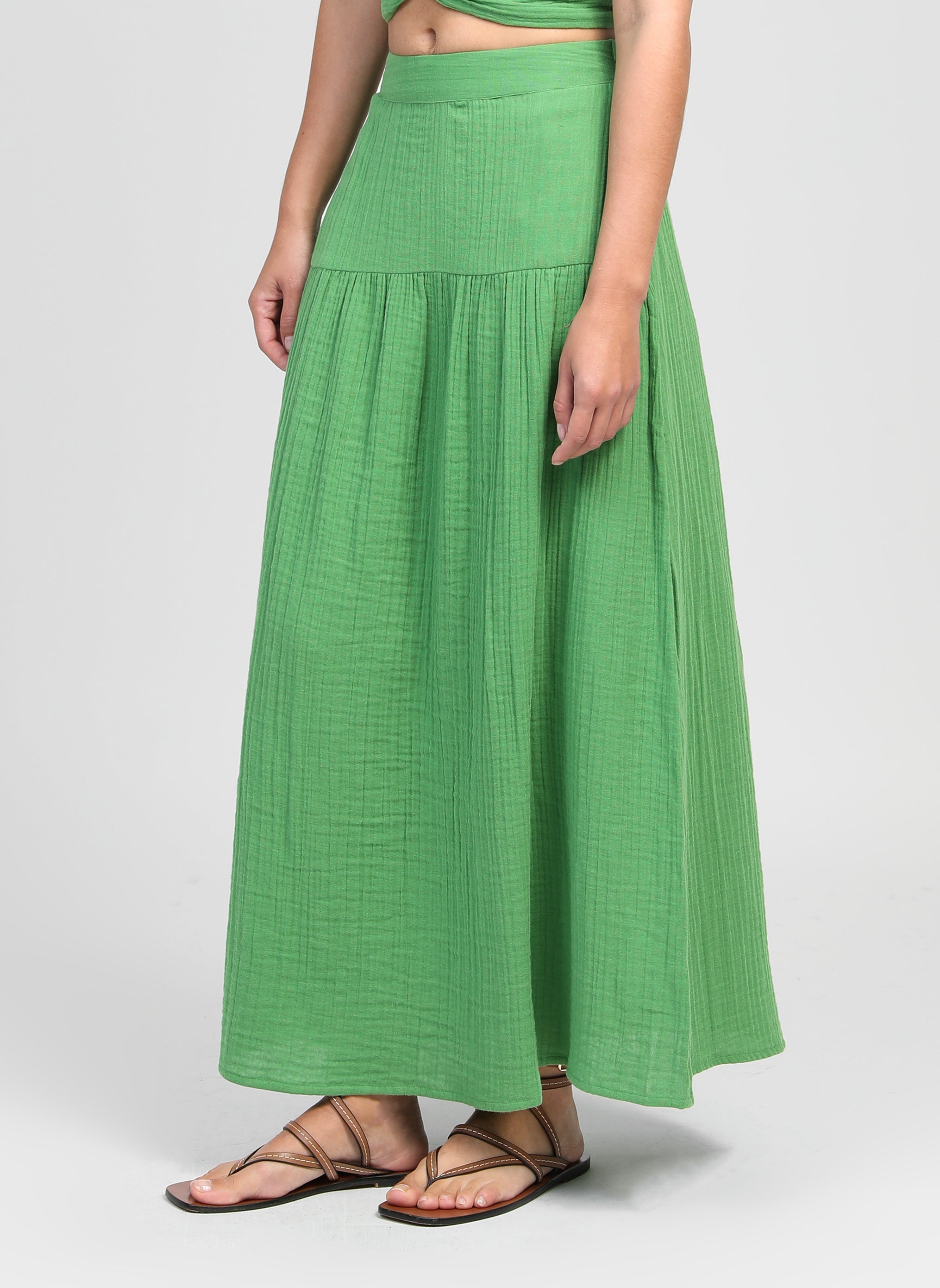 JUPE MIDI RITHA vert