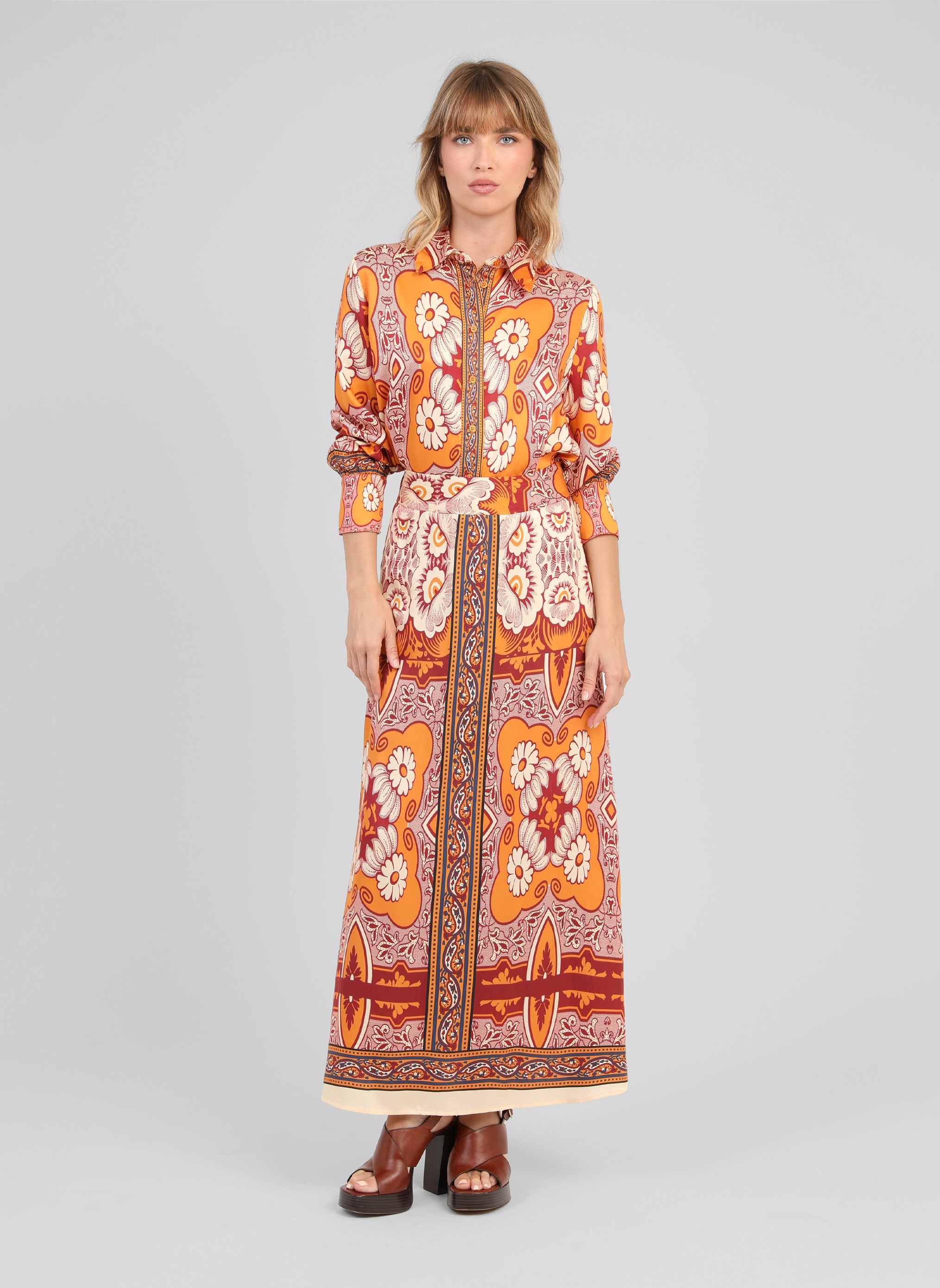 JUPE LONGUE ROBILIANE vitali orange