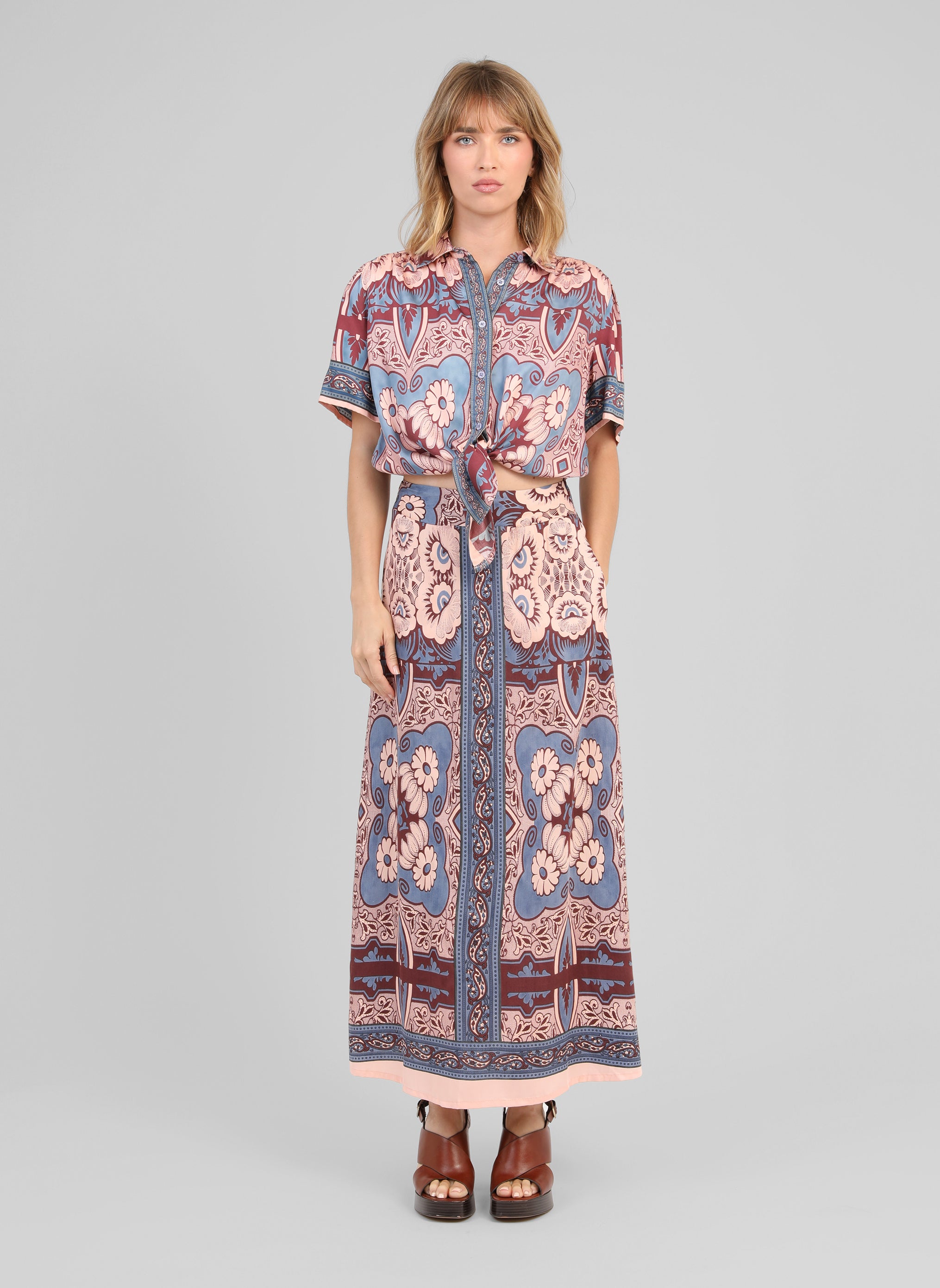 JUPE LONGUE ROBINETA vitali bleu