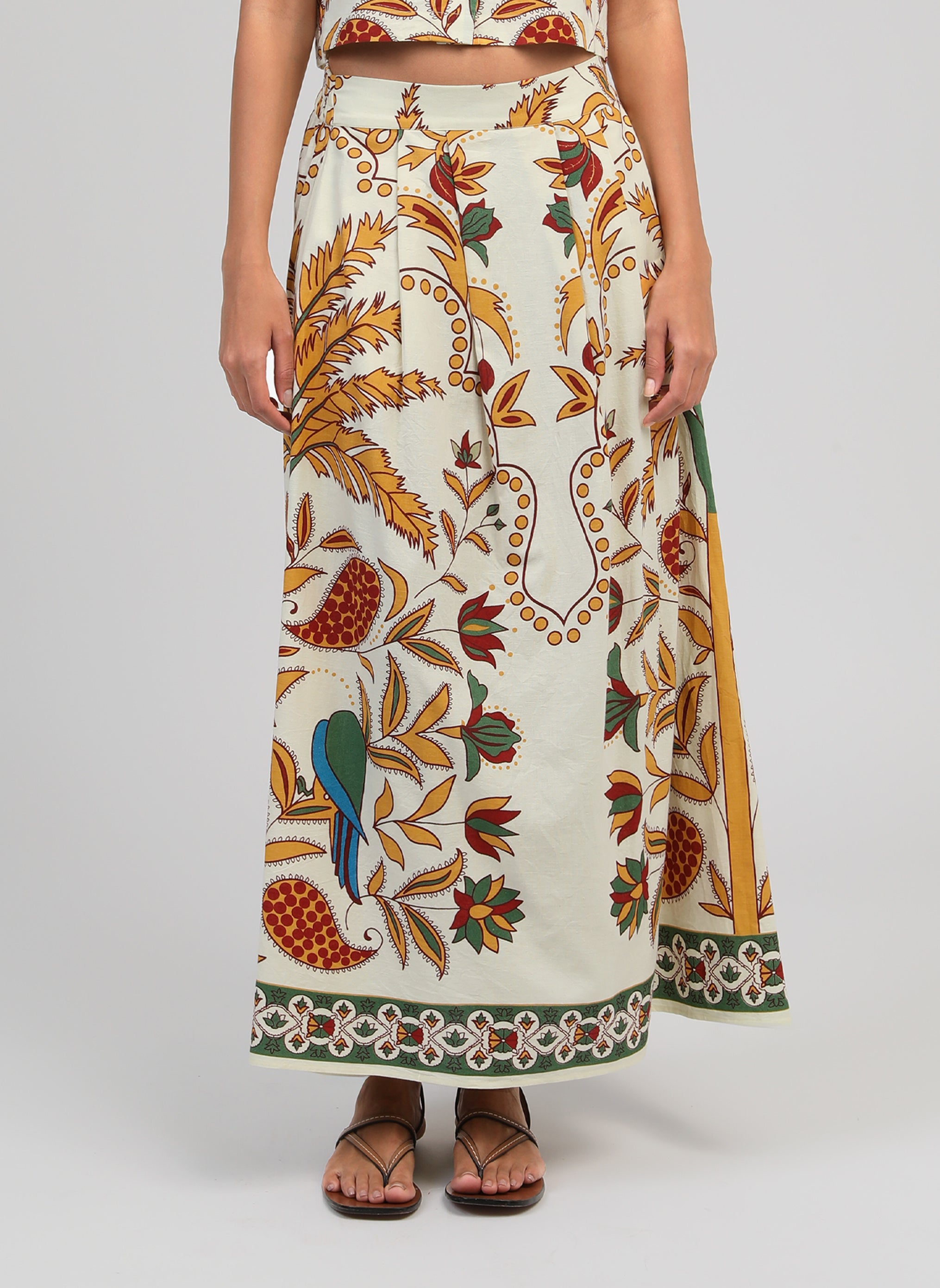 JUPE LONGUE ROSALINA tropico jaune