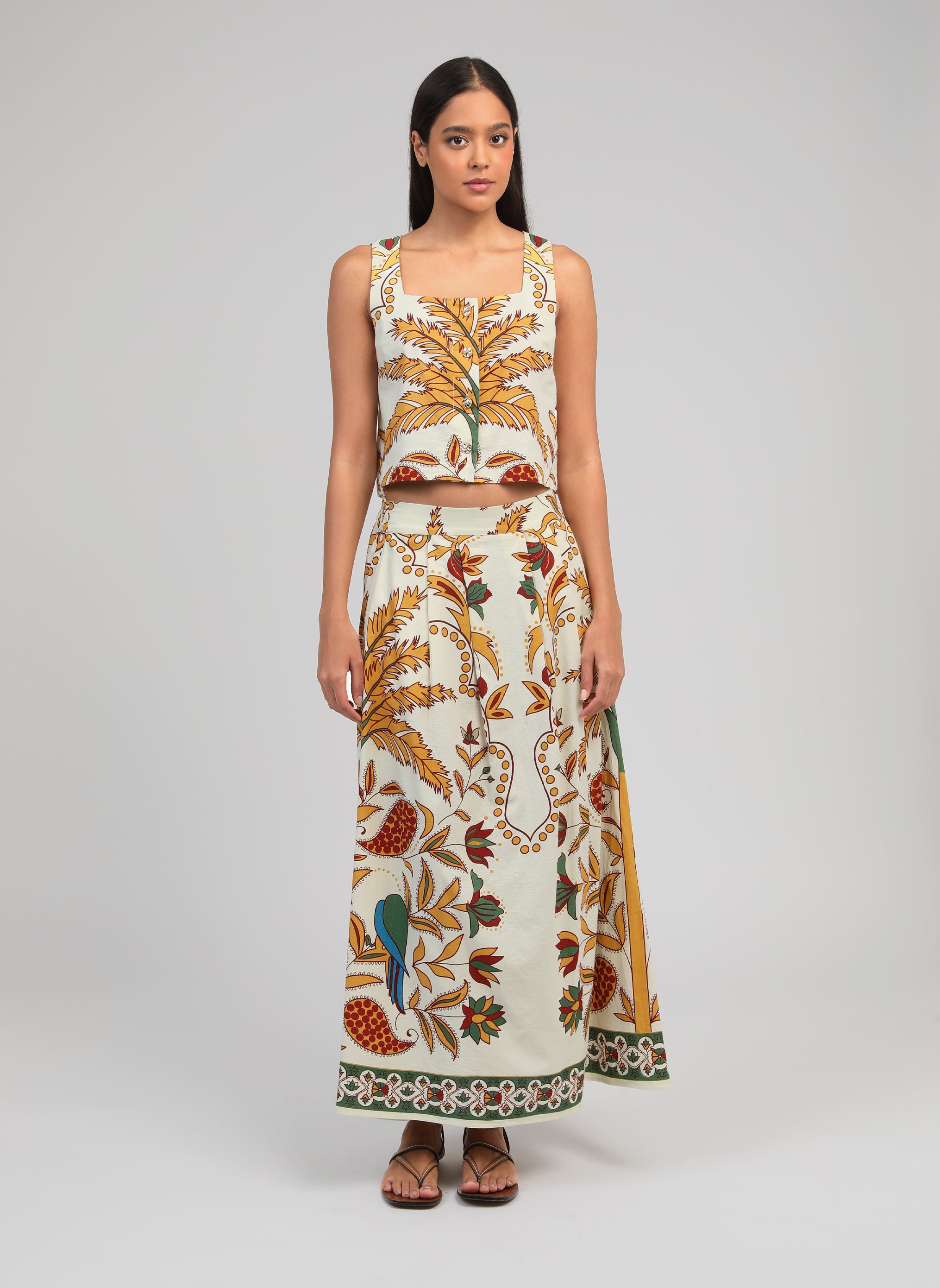 JUPE LONGUE ROSALINA tropico jaune