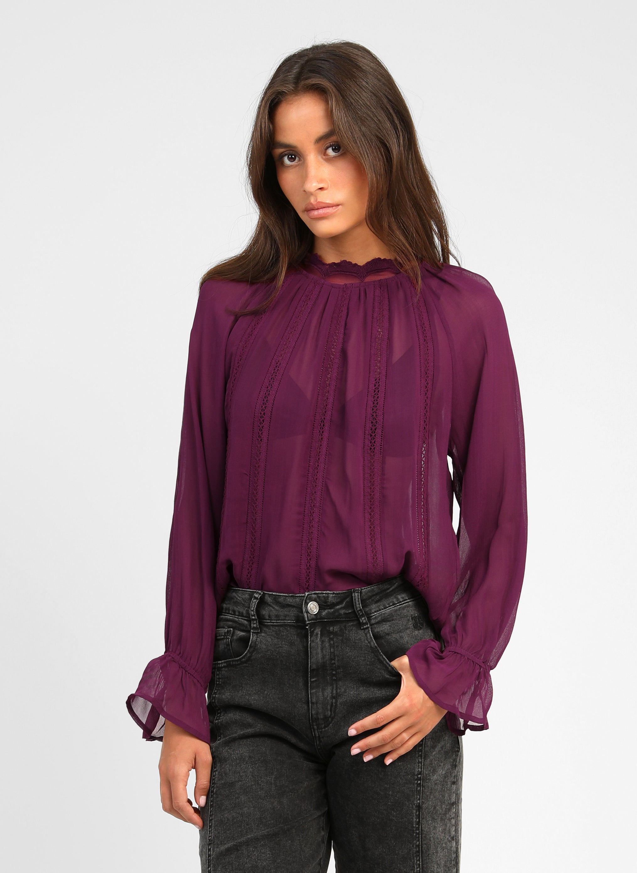 BLOUSE SALOUNA aubergine