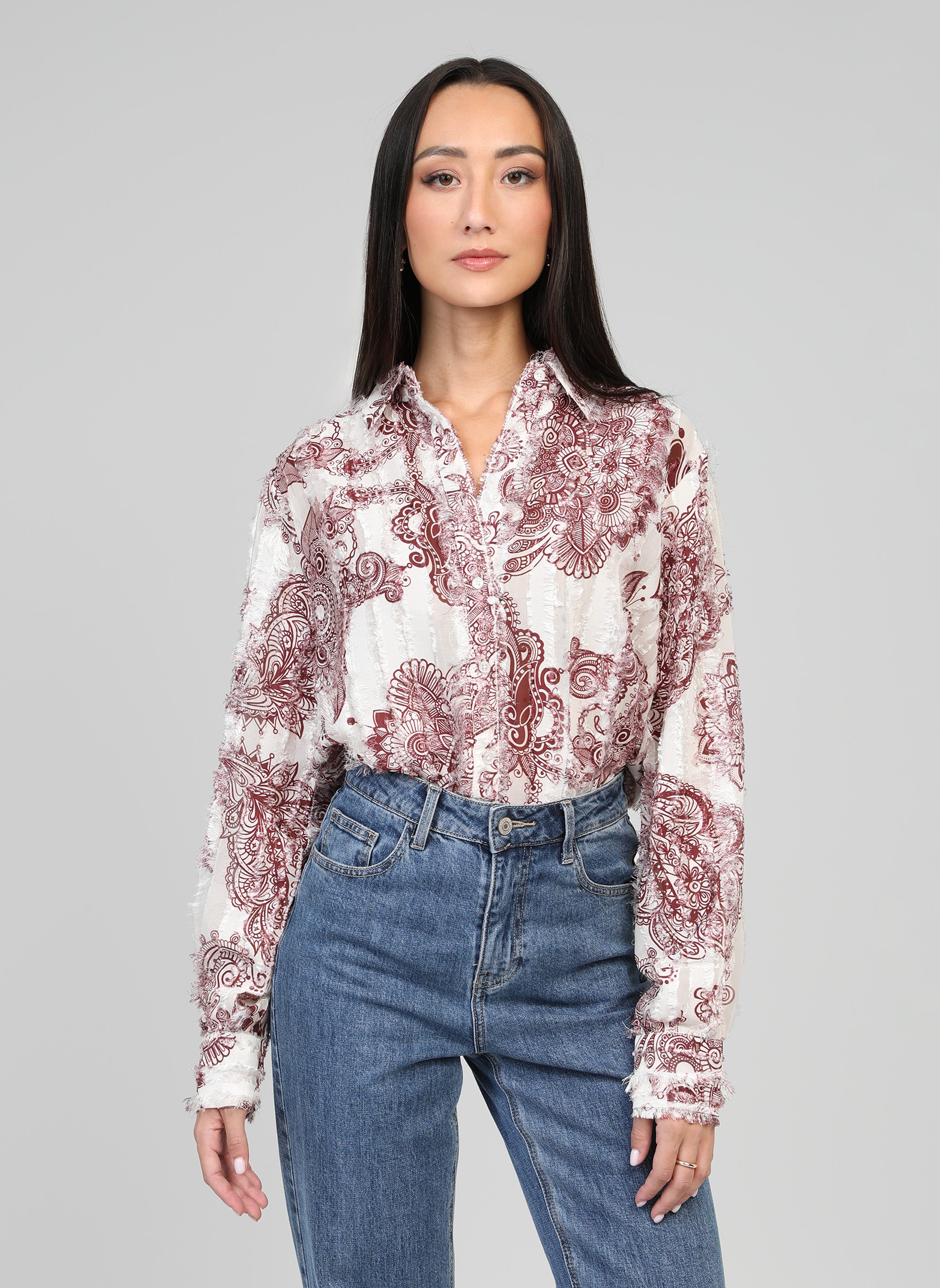 SOPHINA jakala burgundy SHIRT