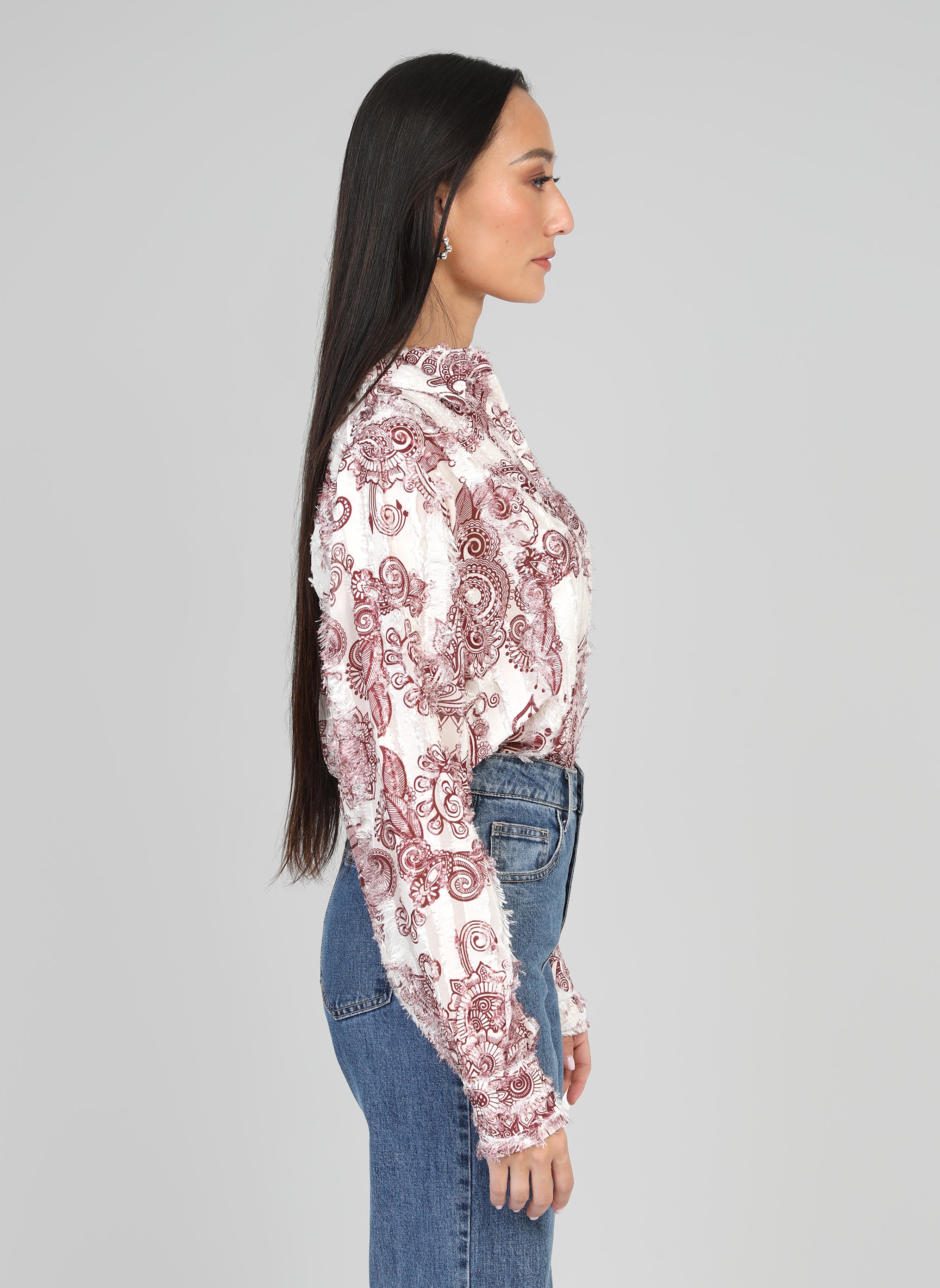 SOPHINA jakala burgundy SHIRT