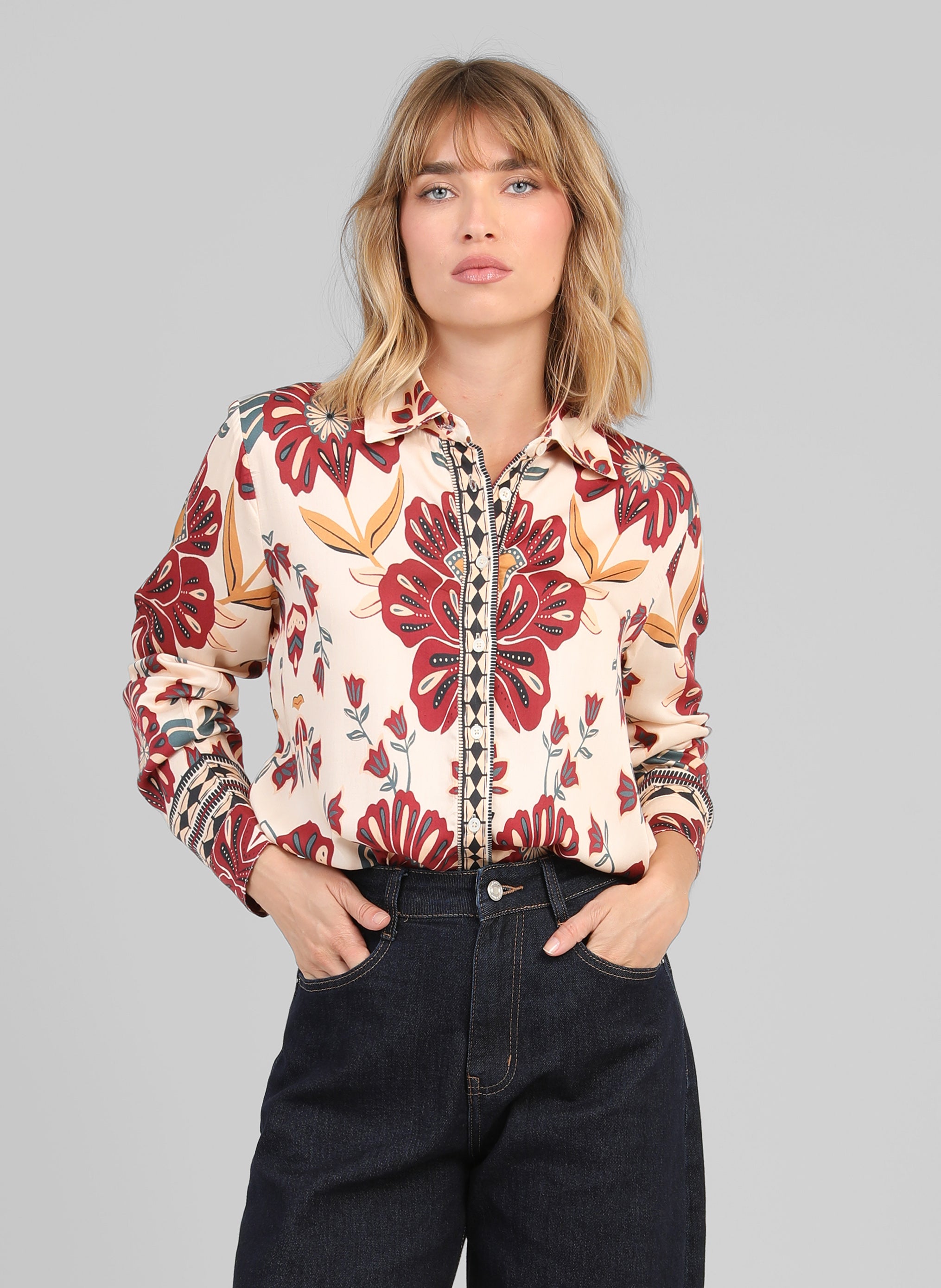 CHEMISE SOTILIANE tulipa ecru