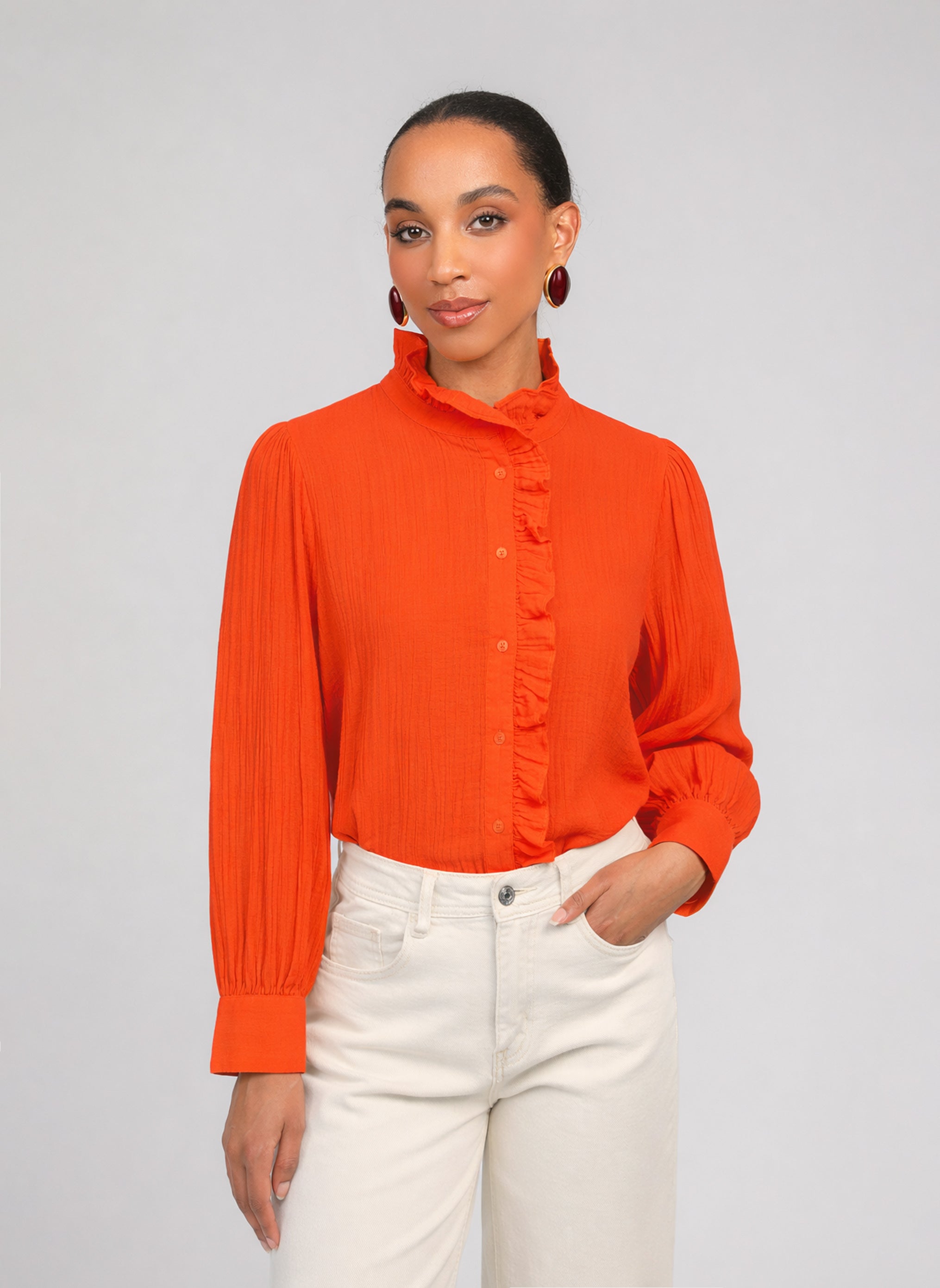 CHEMISE STEFILOU orange
