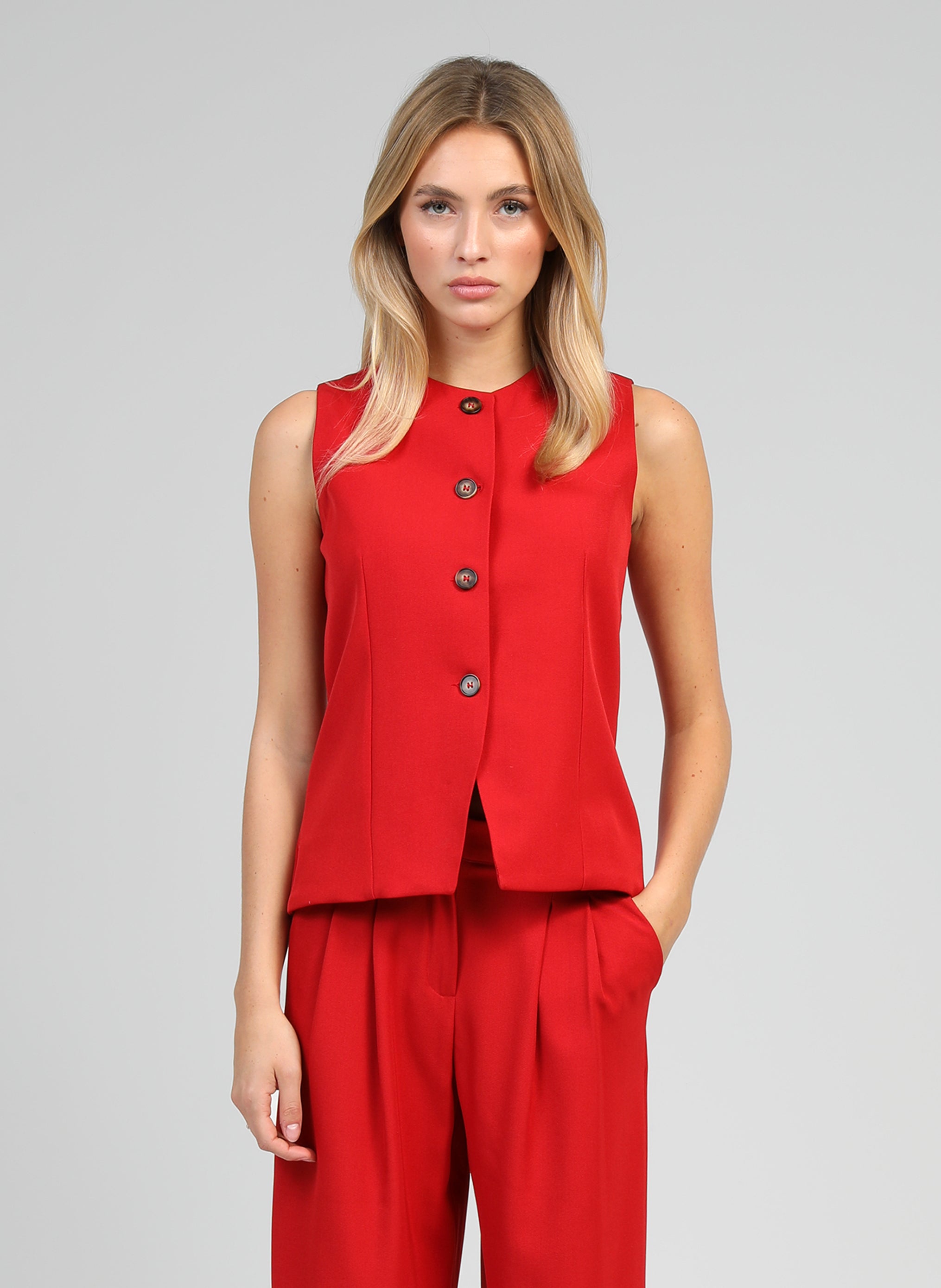 GILET DE COSTUME ZOLA rouge