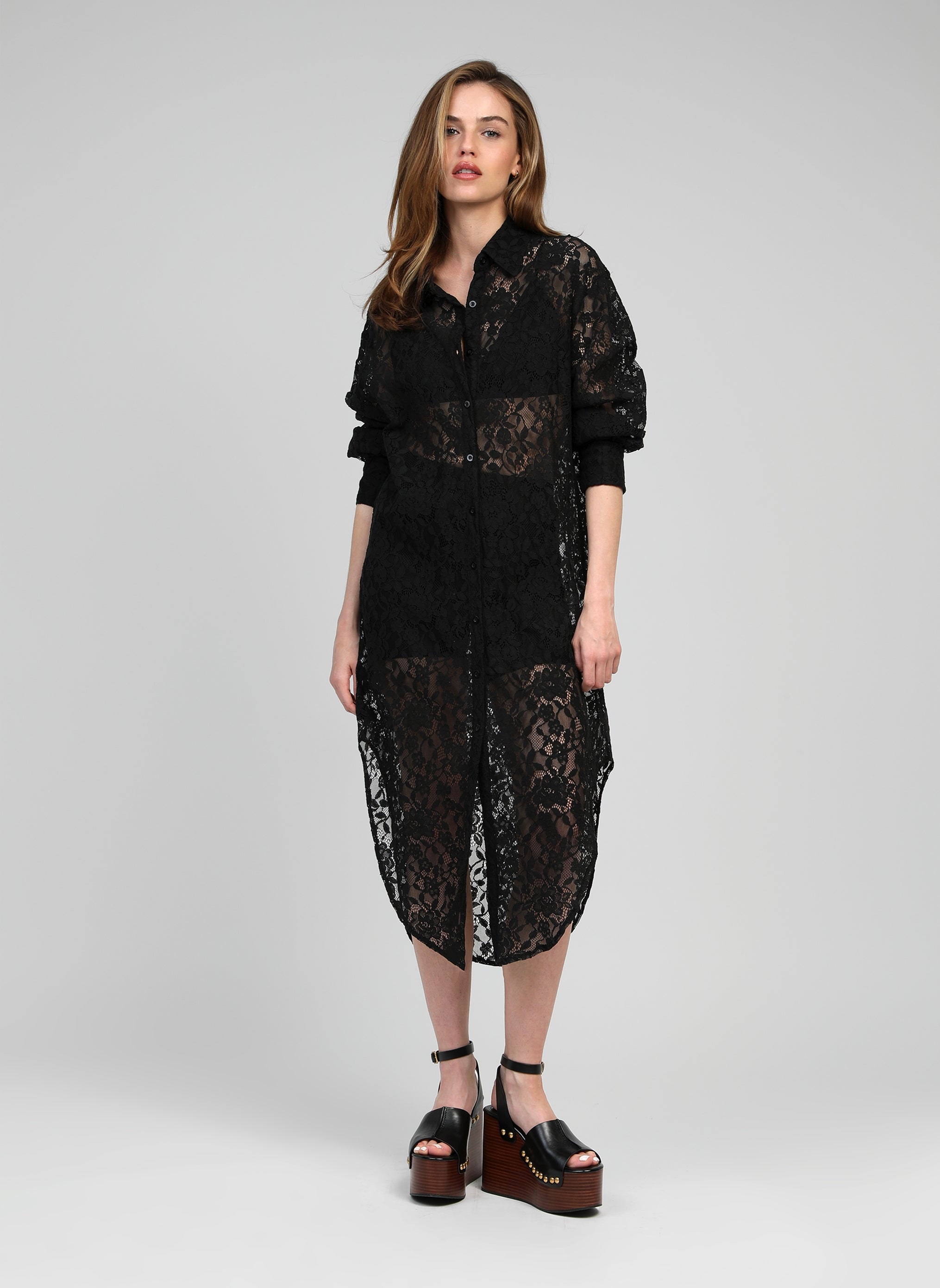 EOLE vestido midi negro