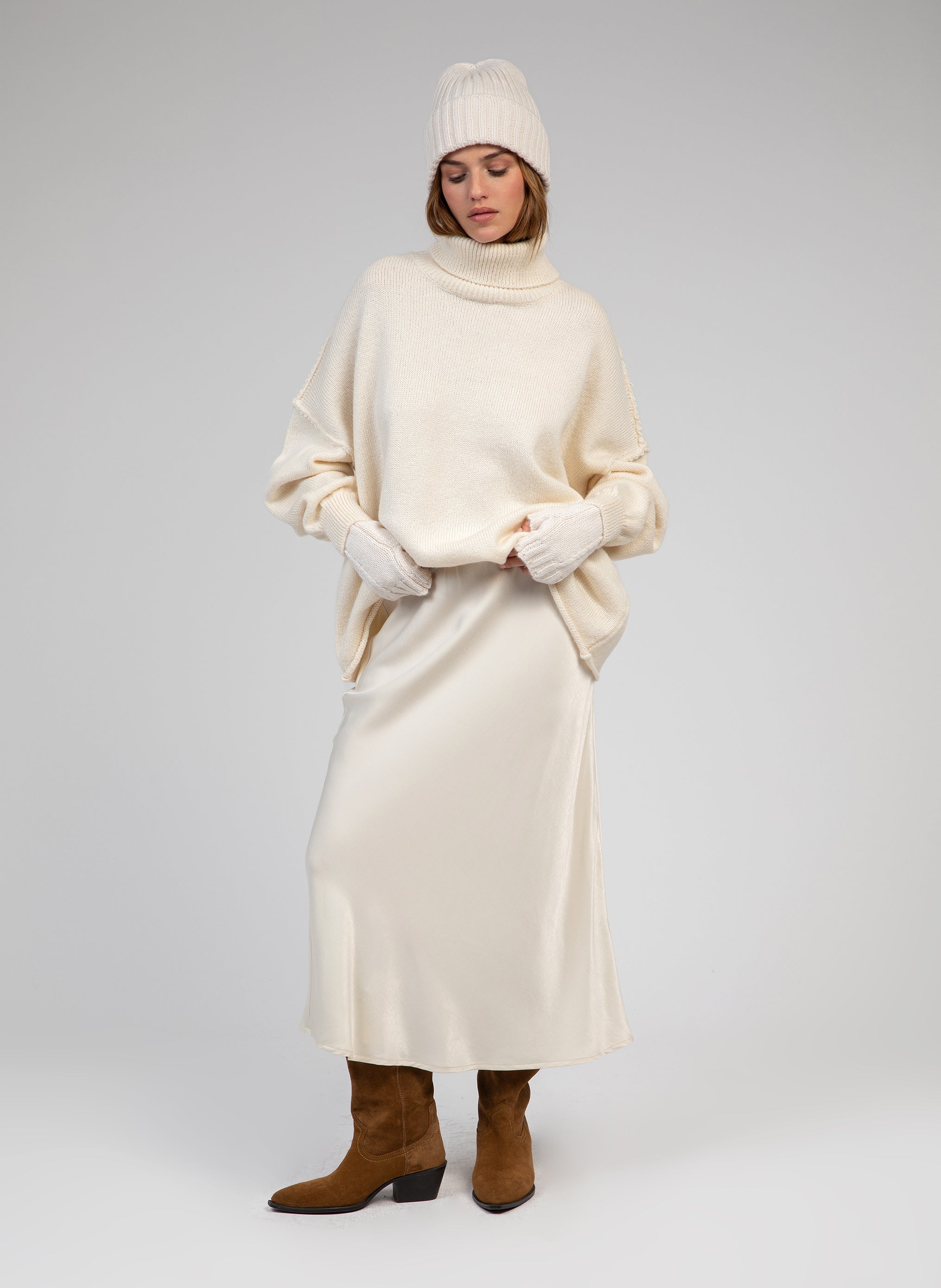 FALDA GALVINA MIDI crudo