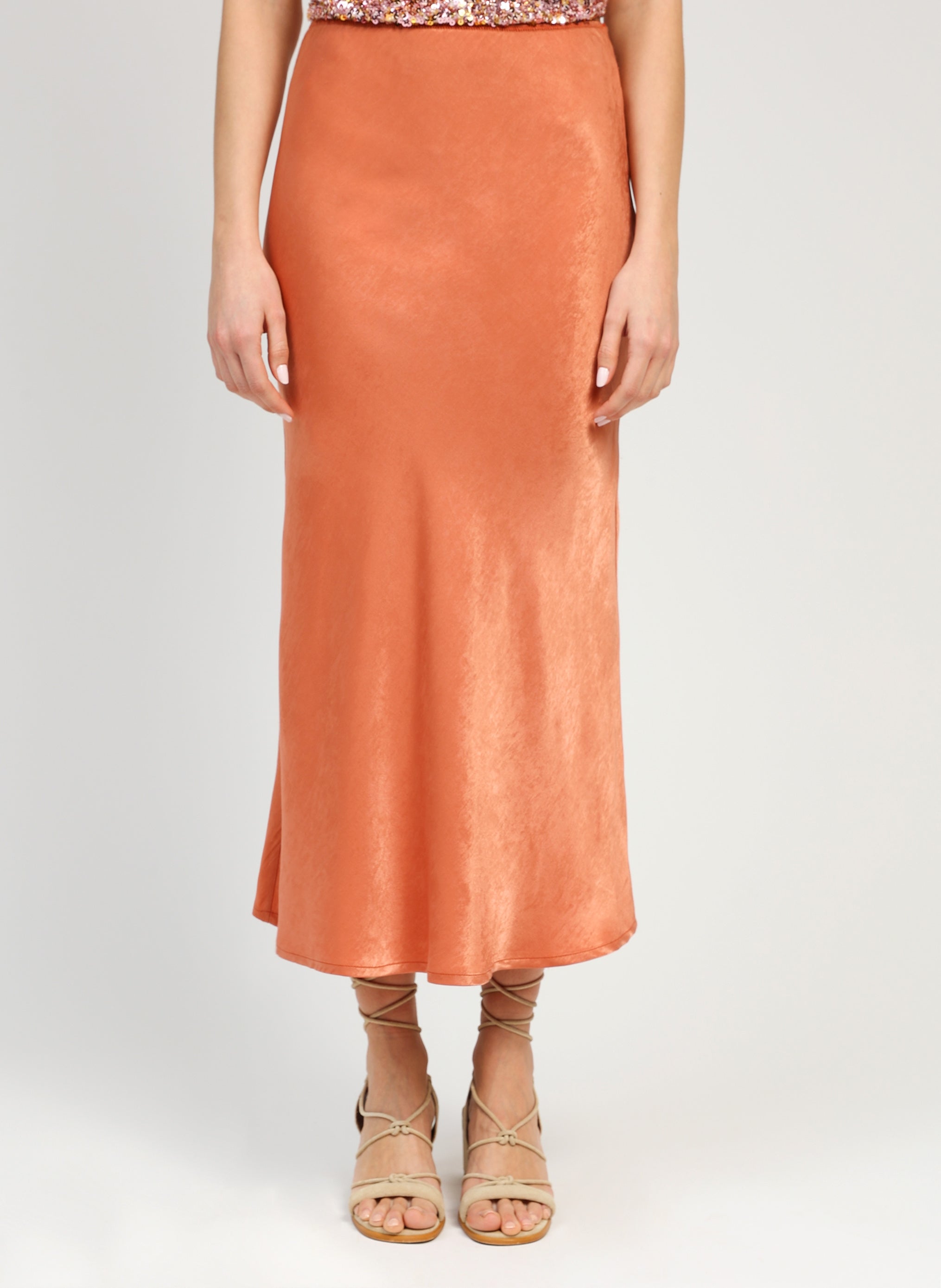 GALVINE MIDI SKIRT terracotta