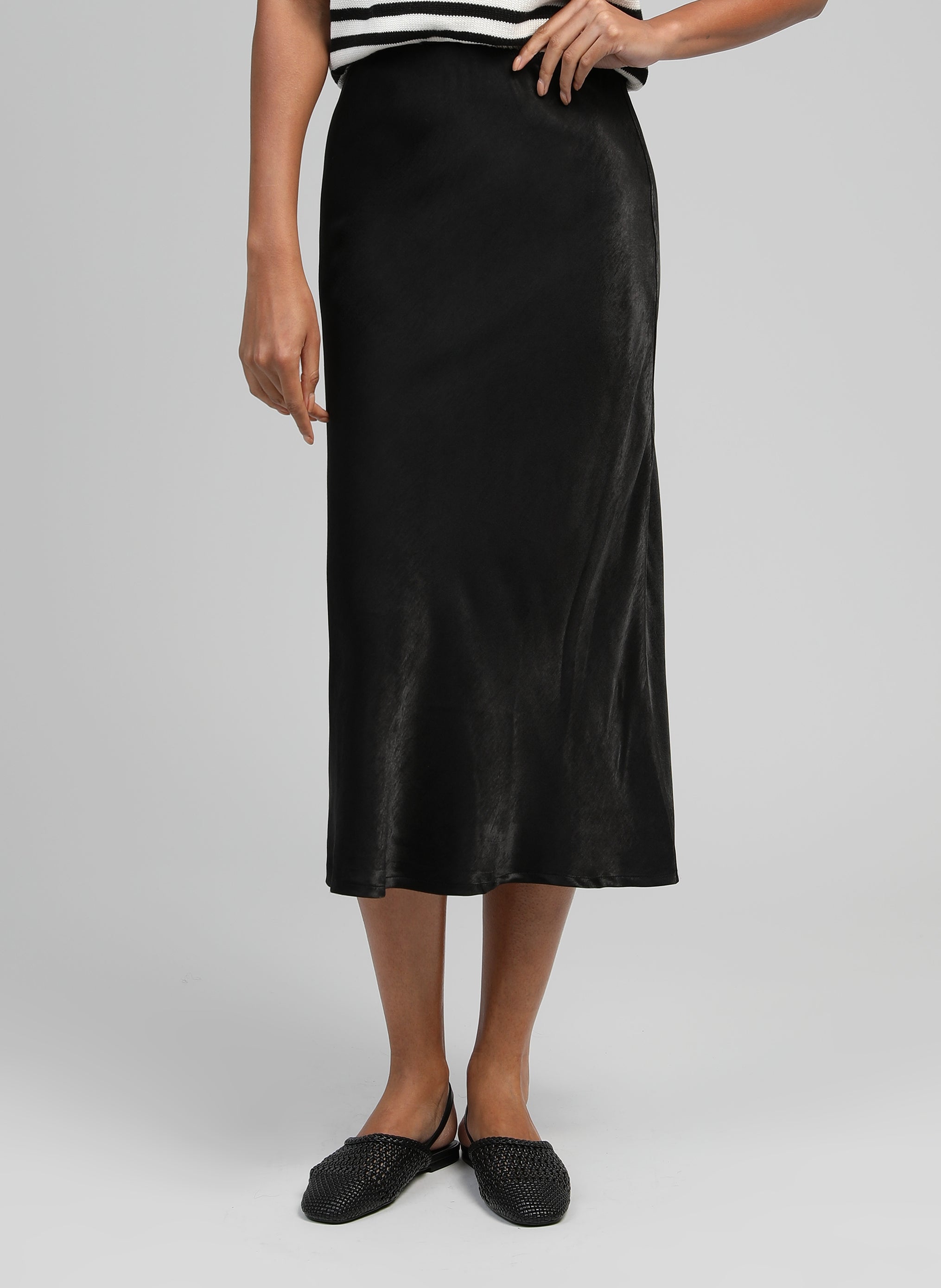 GALVINE MIDI SKIRT black