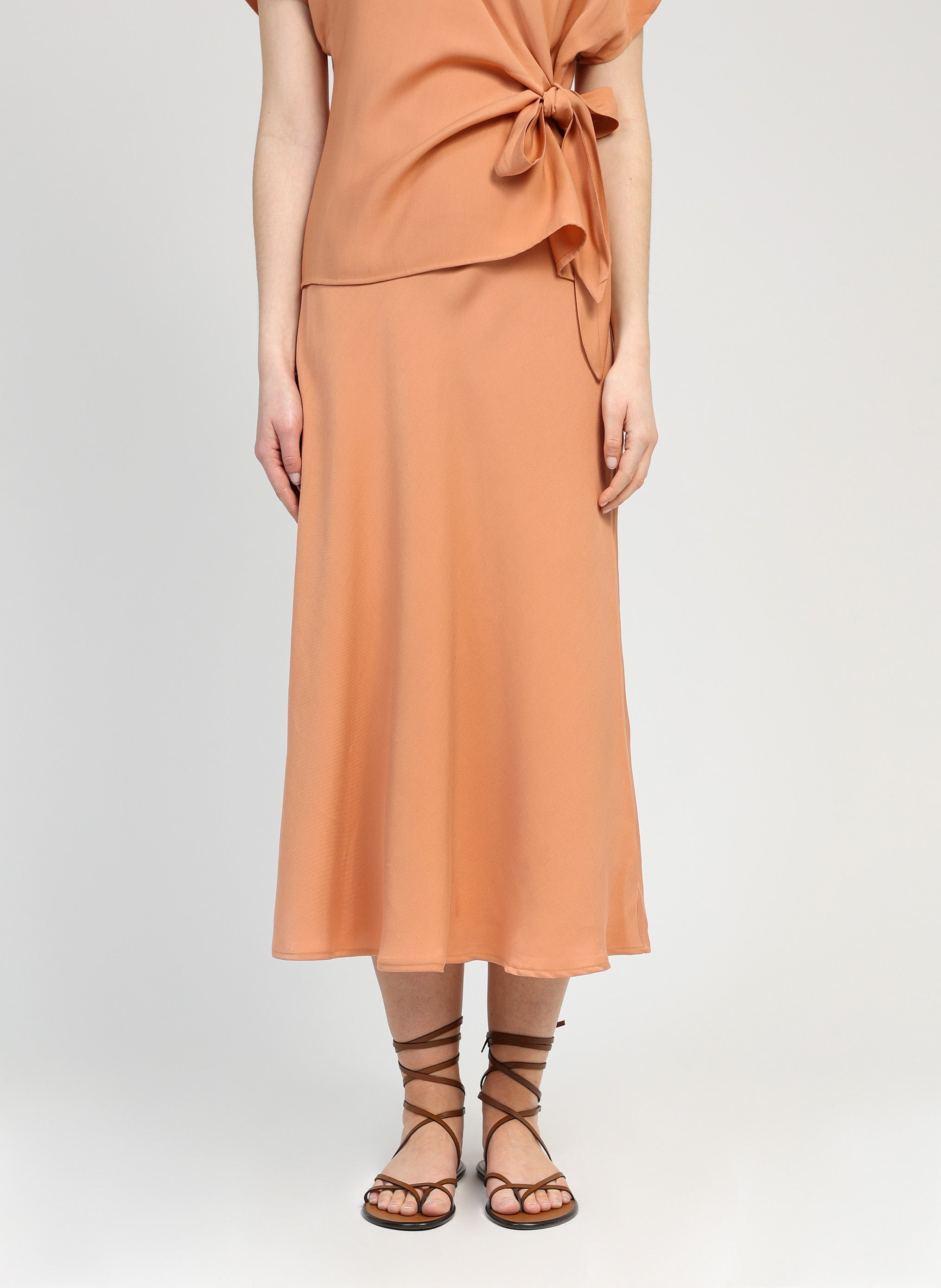 FALDA GALVY MIDI terracota