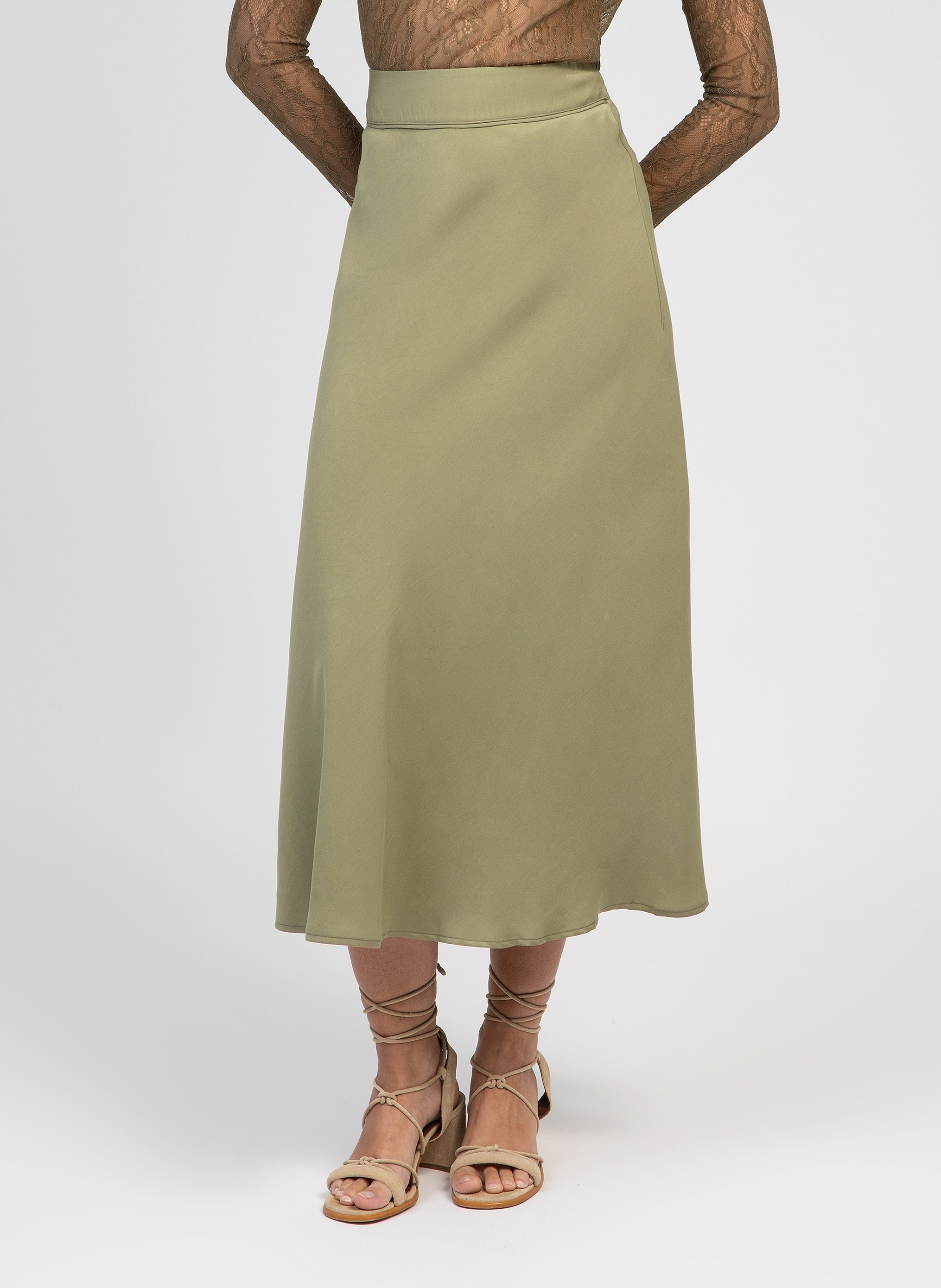 GALVY military midi skirt