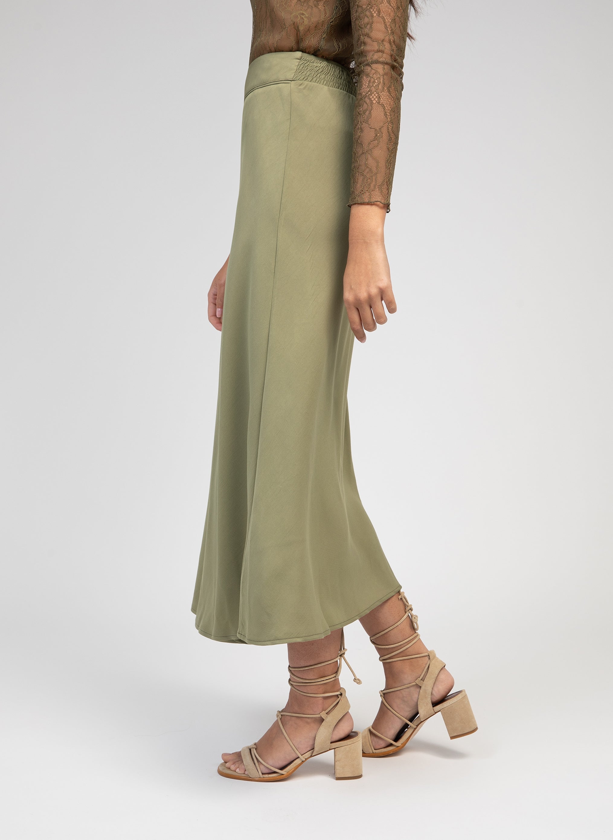 GALVY military midi skirt