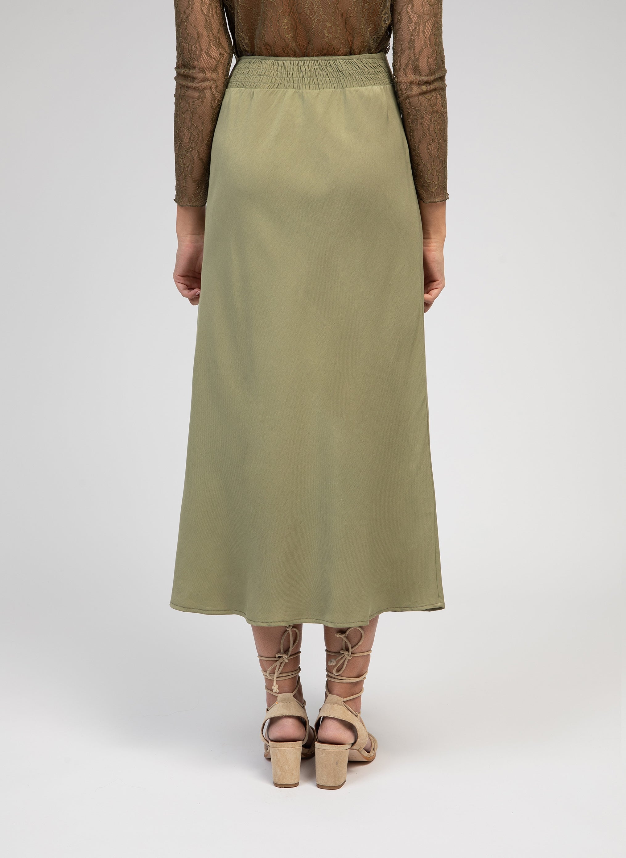 GALVY military midi skirt