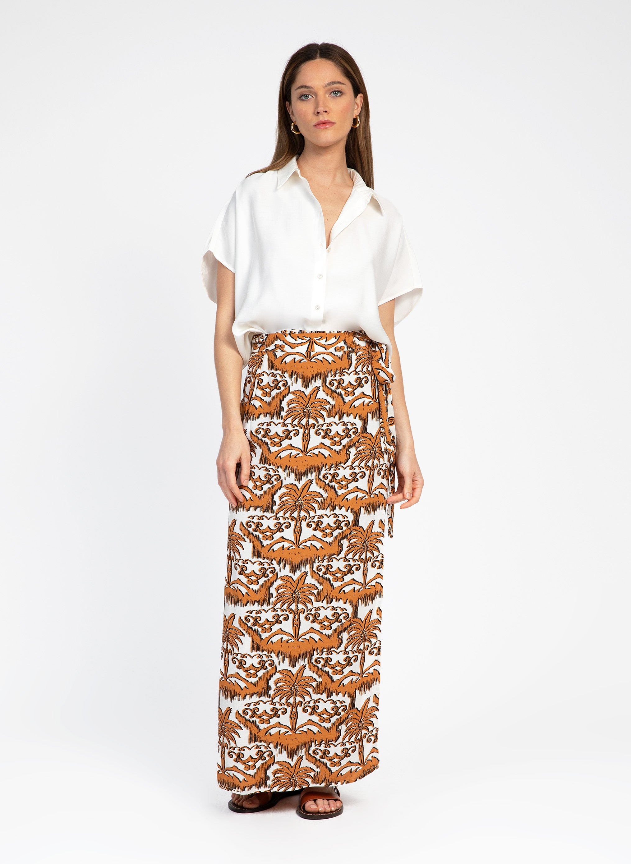 JUPE LONGUE GAMO palmita ecru