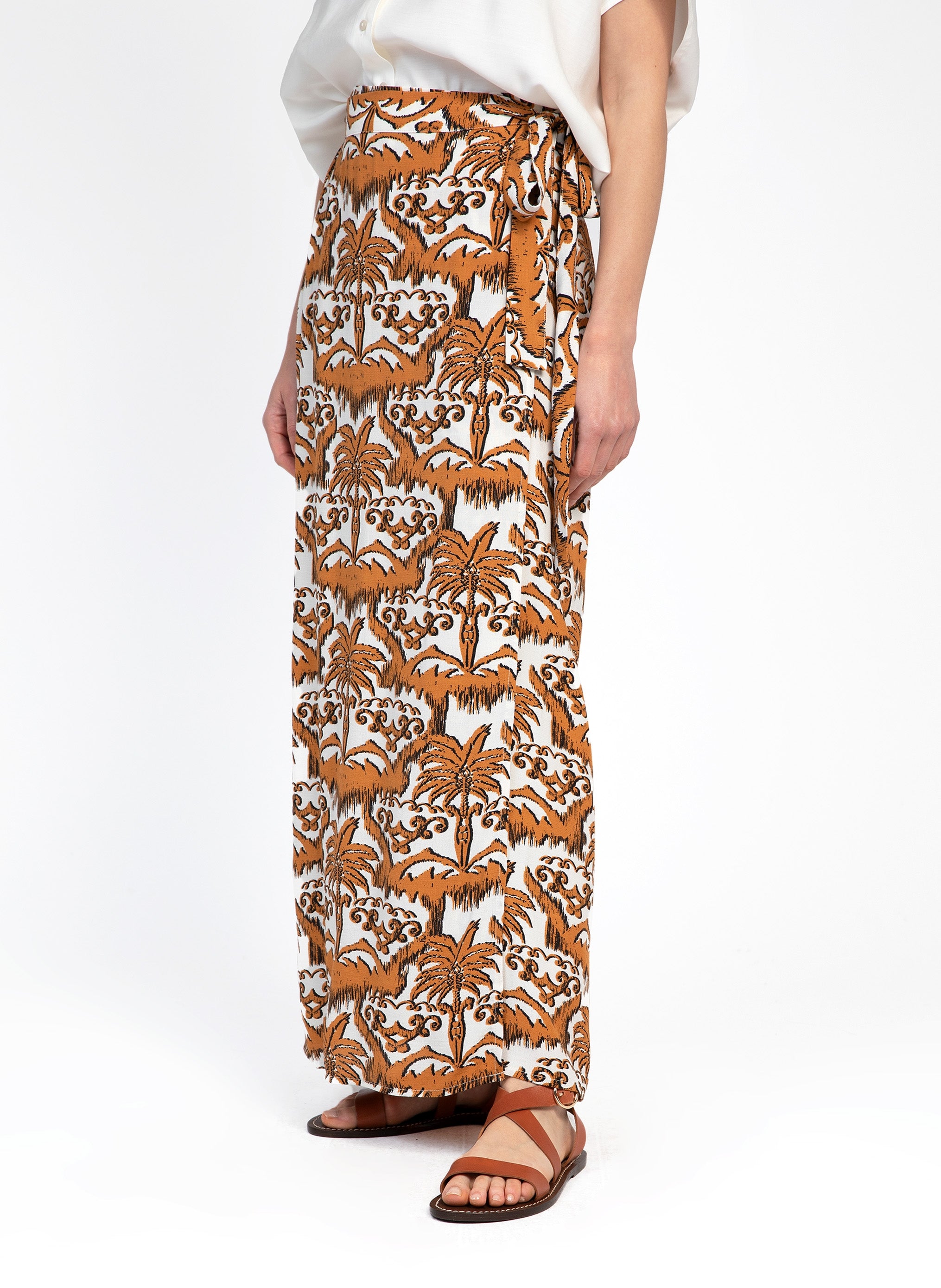 JUPE LONGUE GAMO palmita ecru