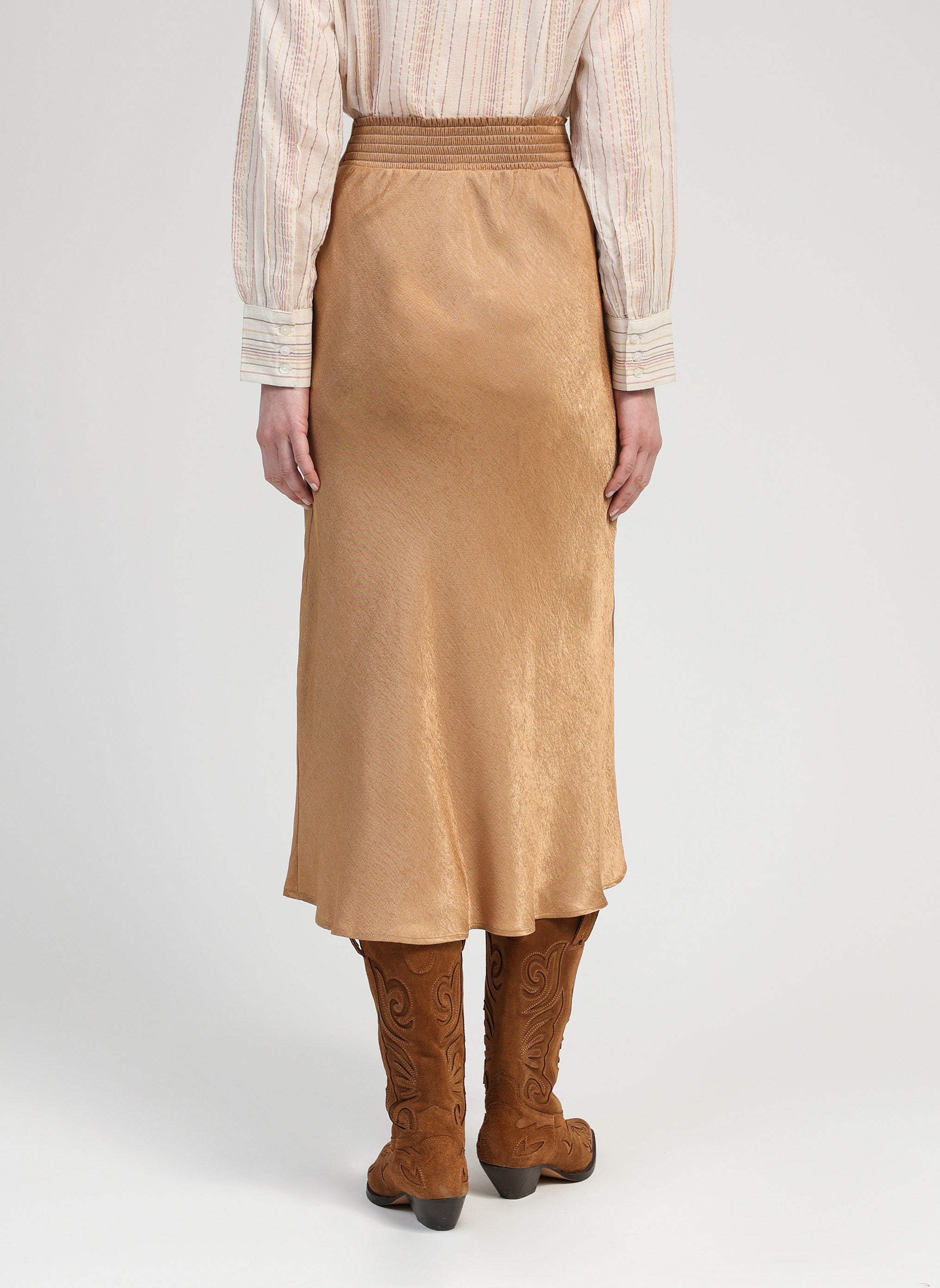 JUPE MIDI GANDIA camel