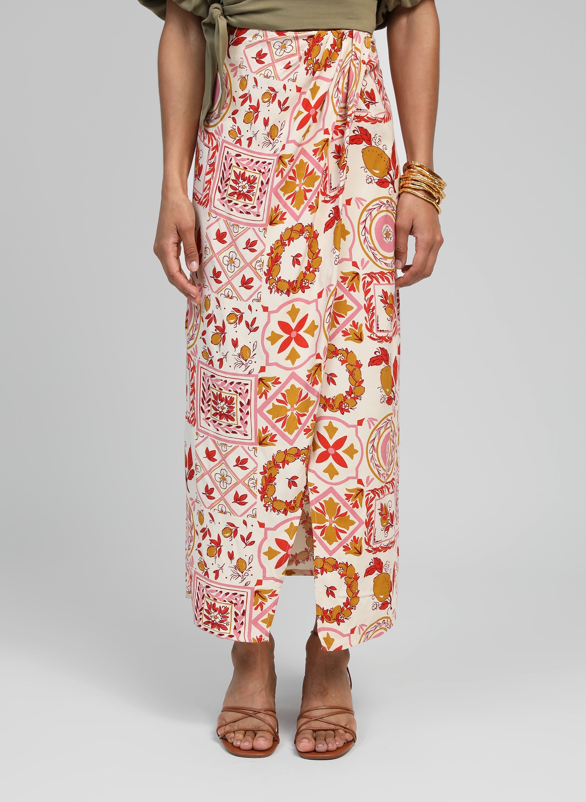 GERIC LONG SKIRT pink rizzo