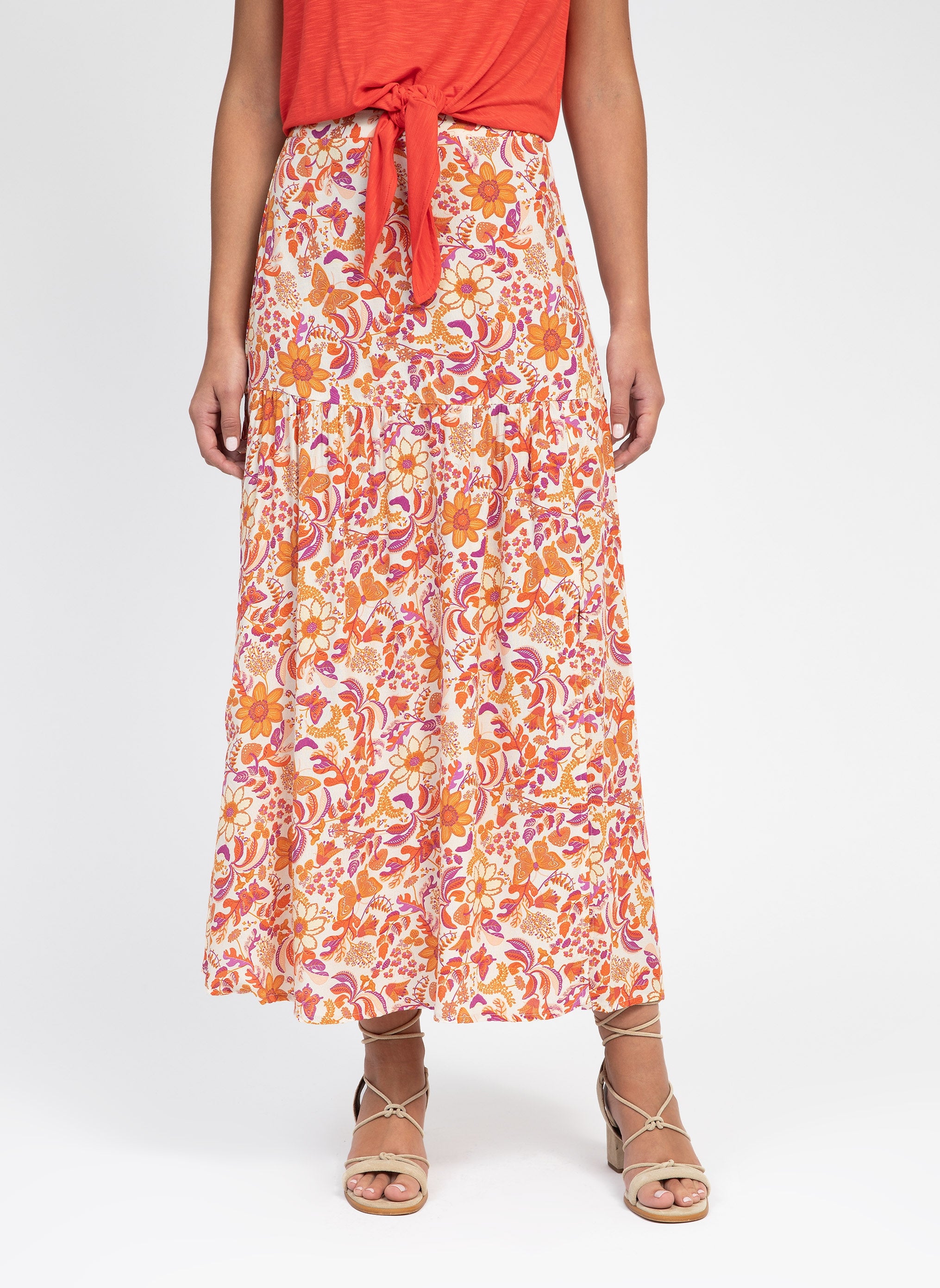 MIDI SKIRT GILBERTA butterfly ecru