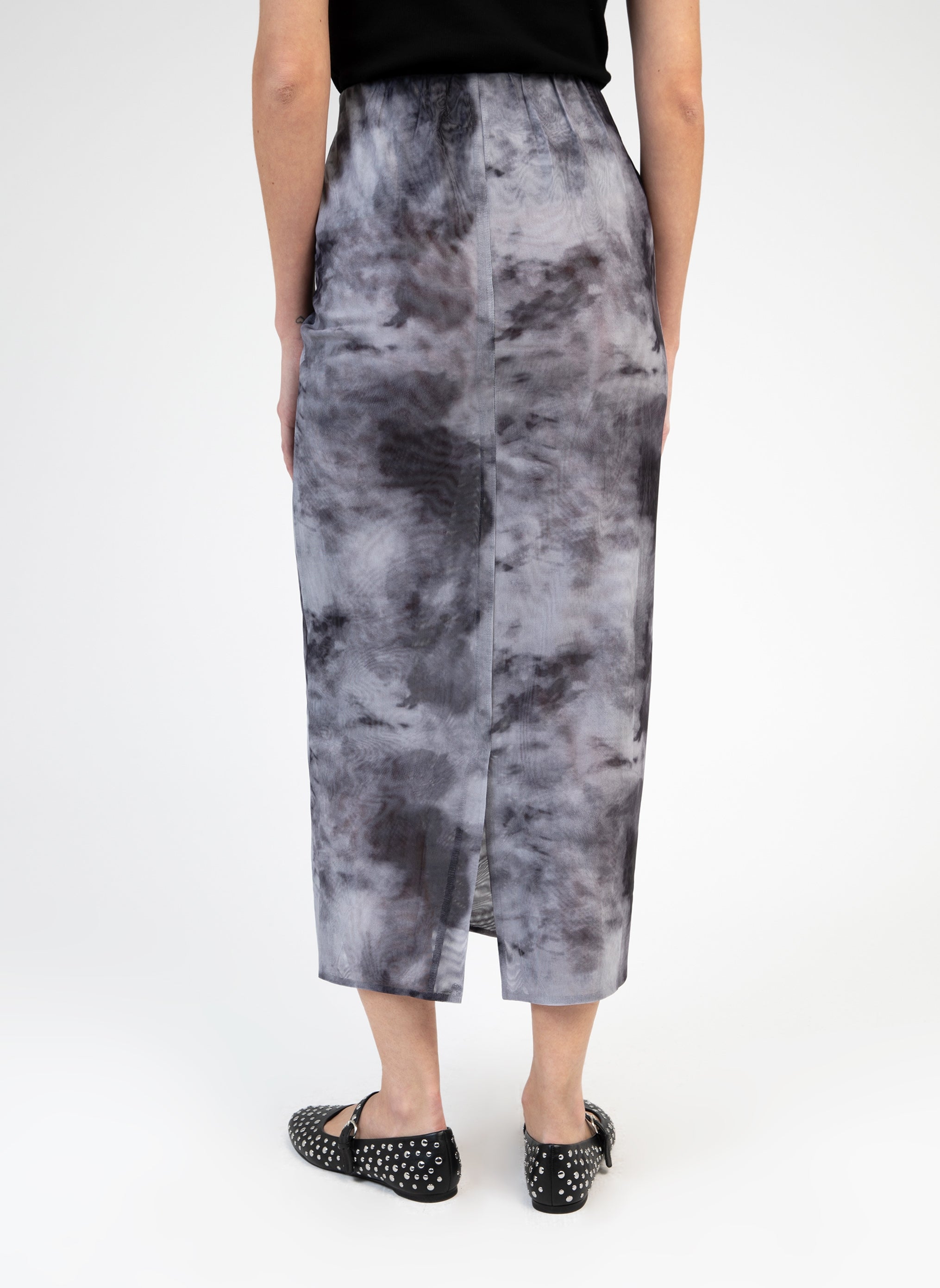 JUPE MIDI JABOTINA gris