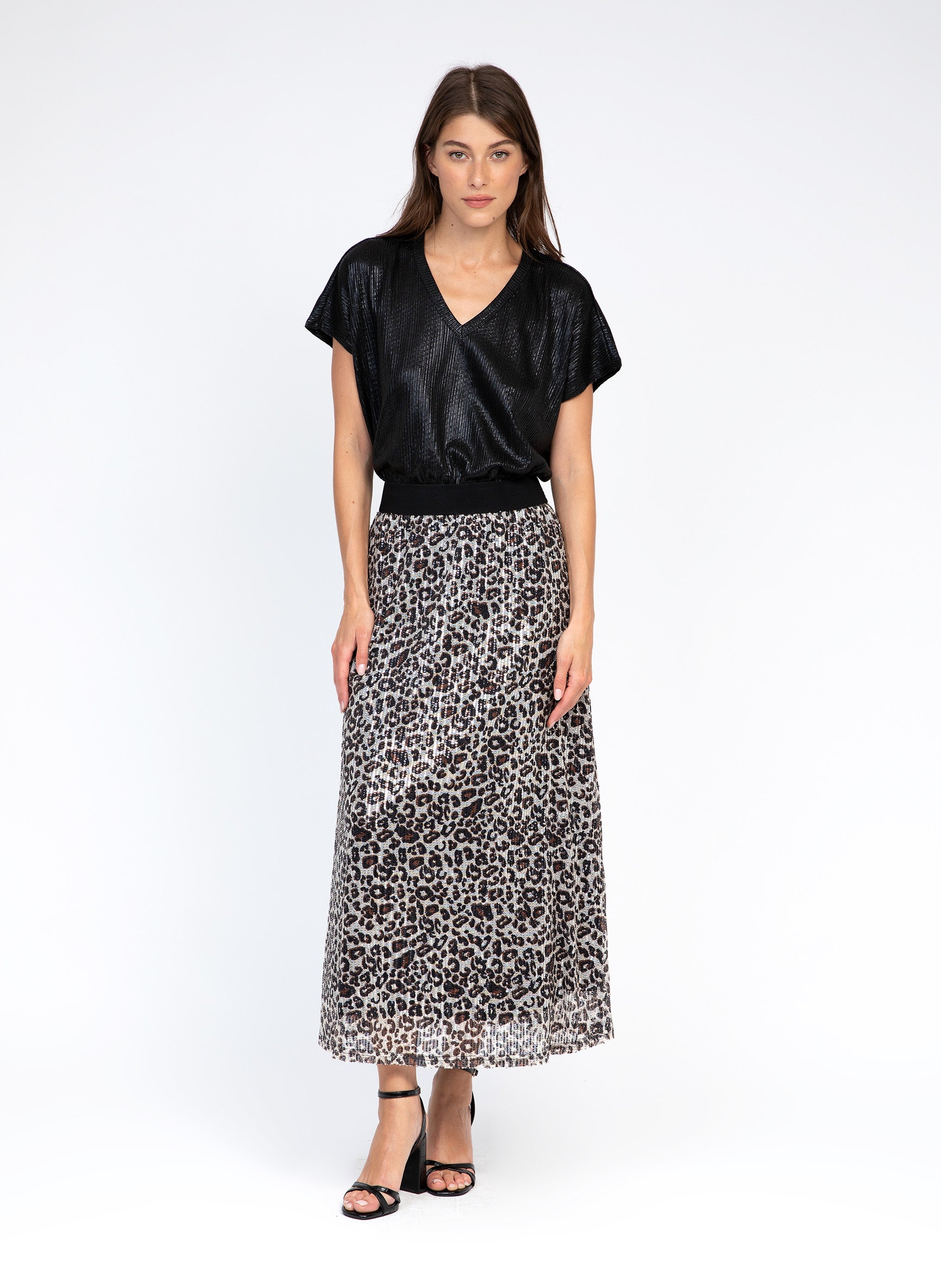 MIDI SKIRT JALYS leopard