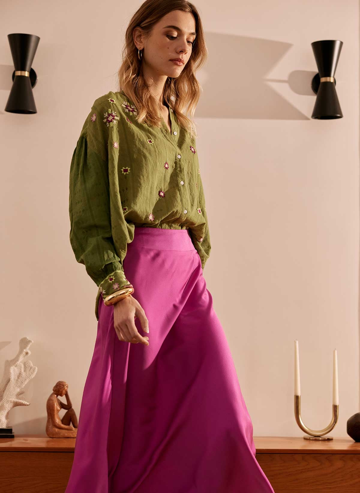 MIDI JANIALY orchid skirt