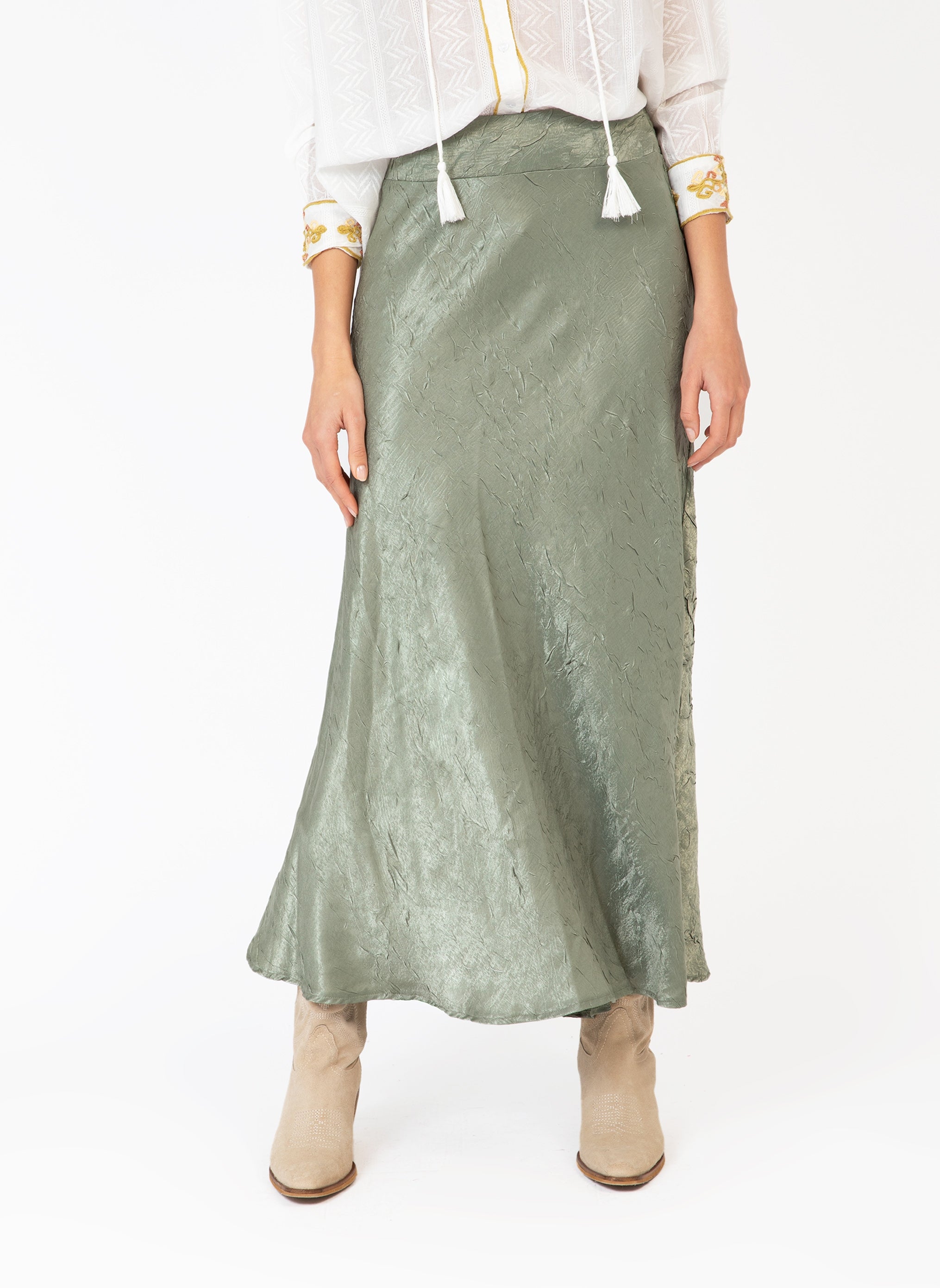 JUPE MIDI JANINA tilleul