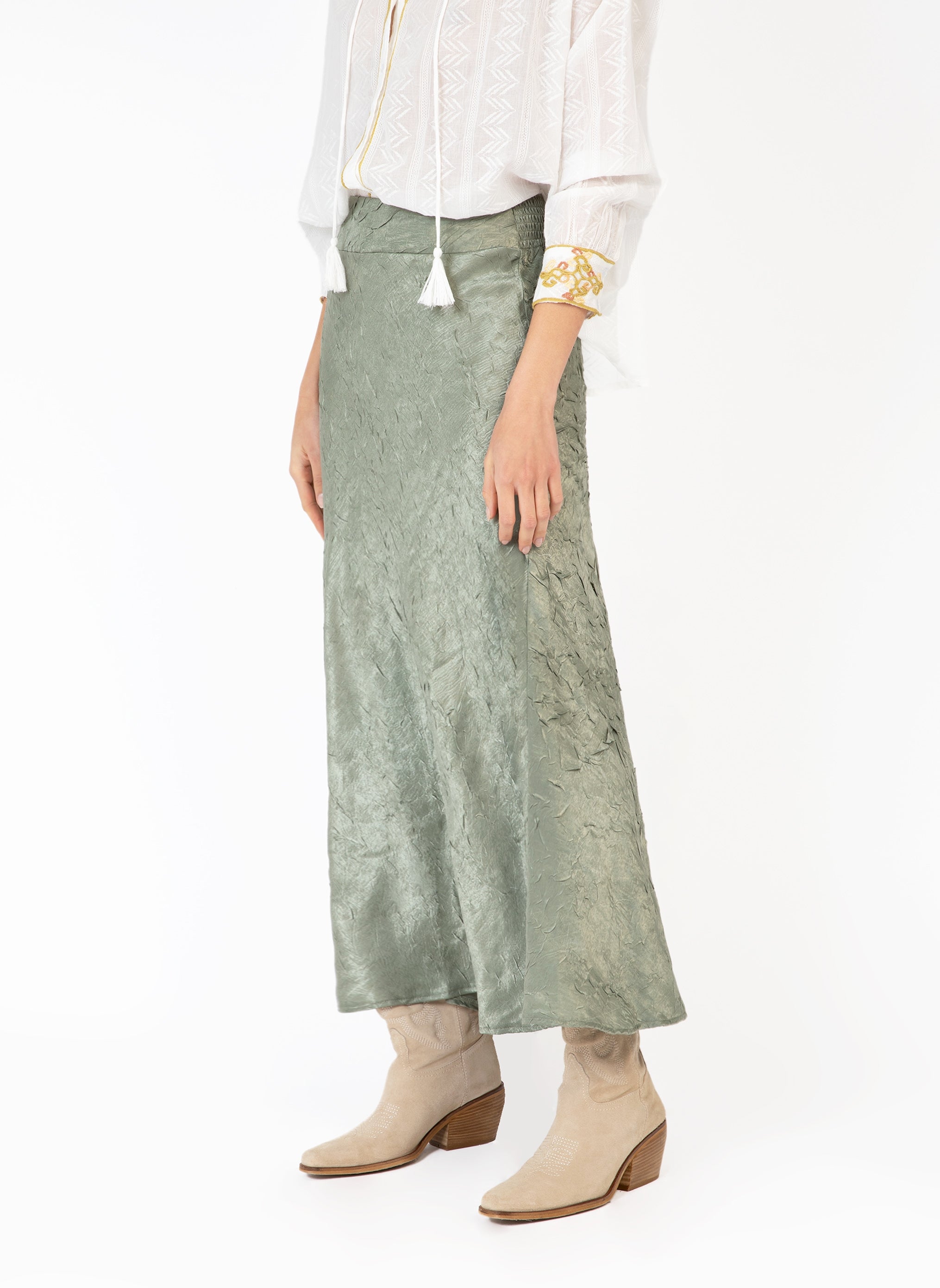 JUPE MIDI JANINA tilleul