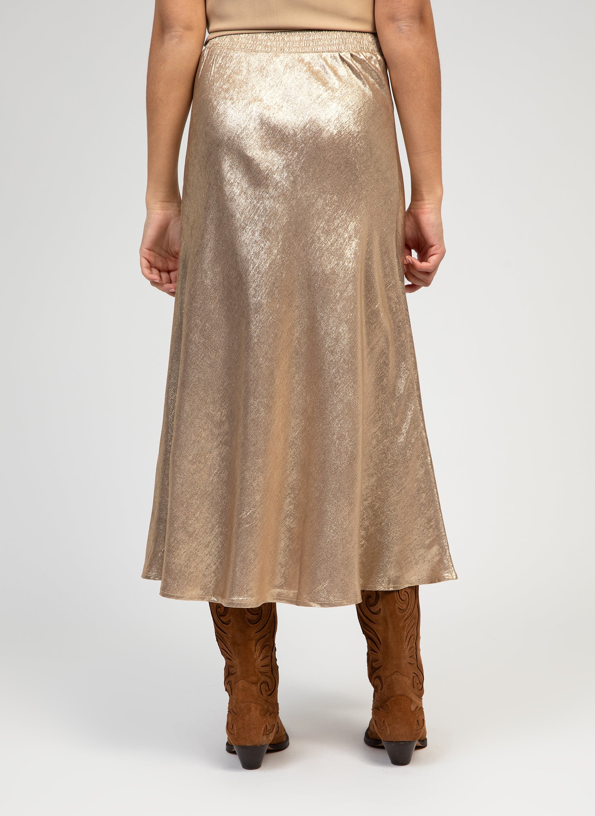 JANYMA gold midi skirt