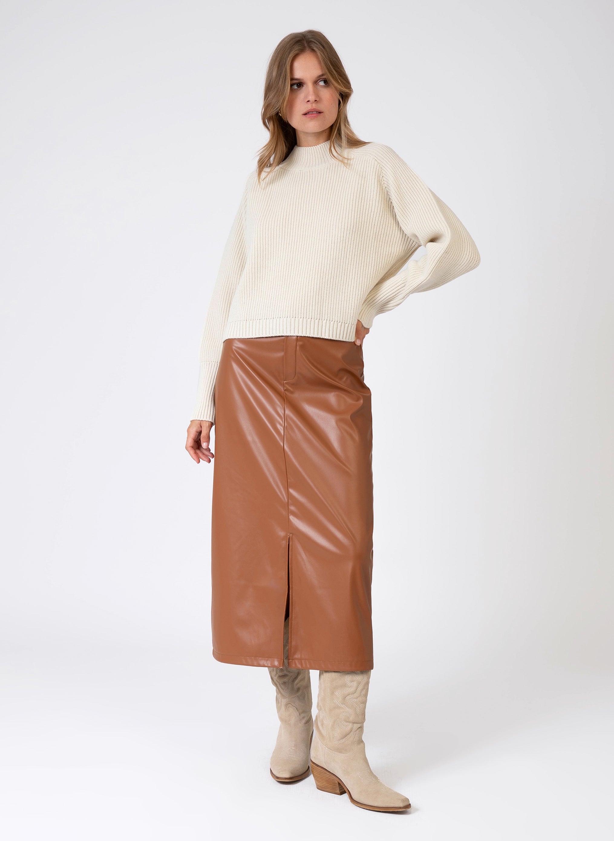 JULINA MIDI SKIRT camel