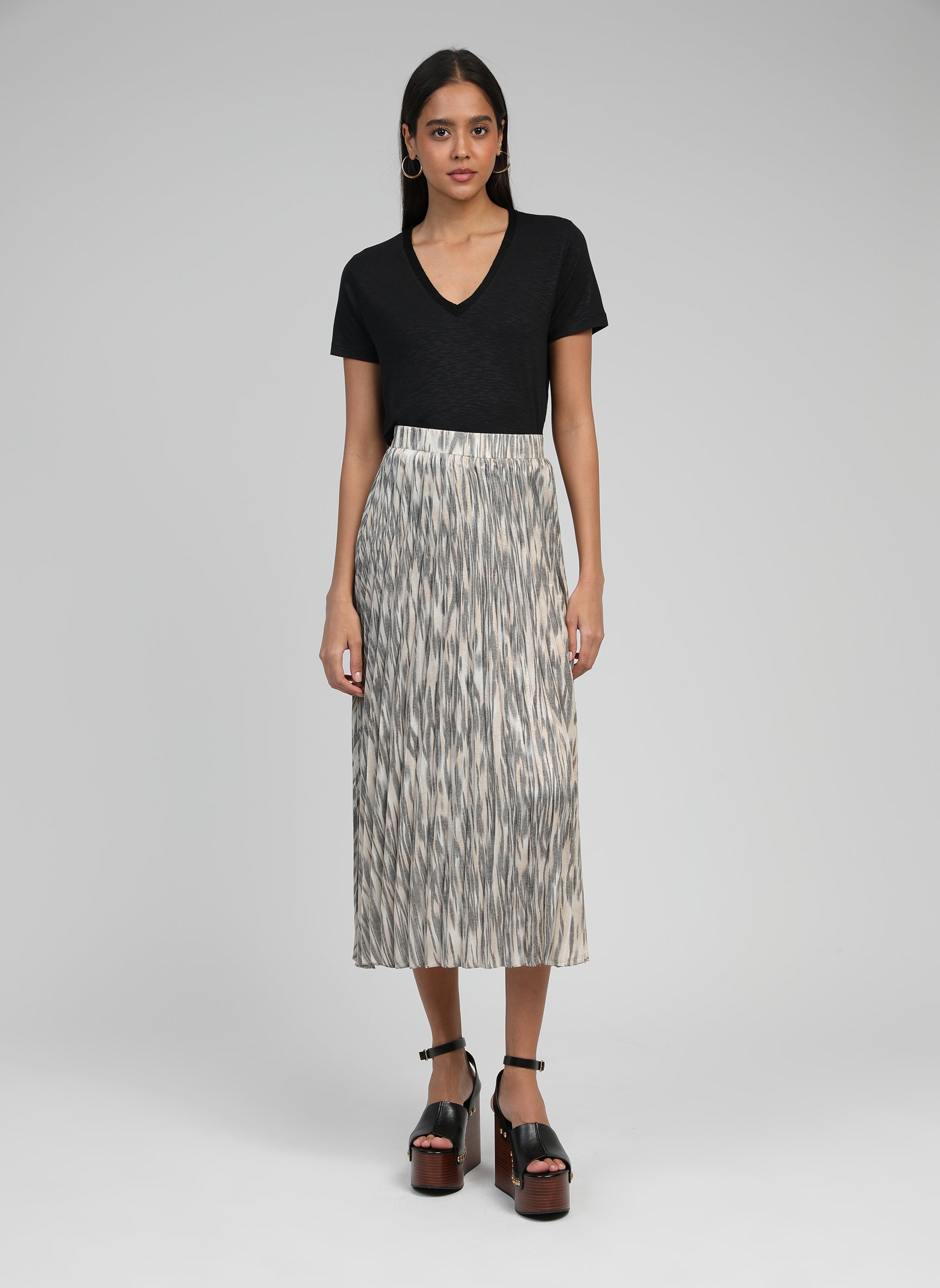 Falda midi de cebra JUSTA