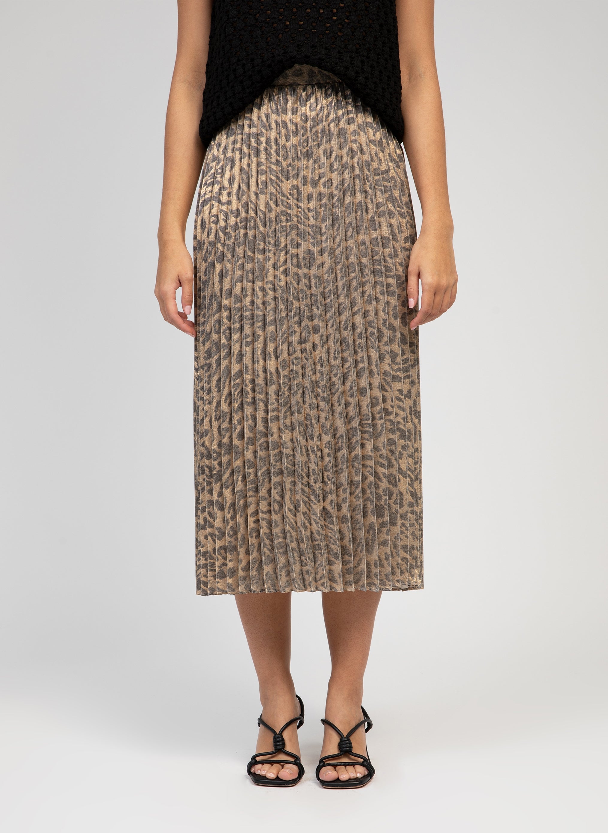 JUSTALY gold midi skirt