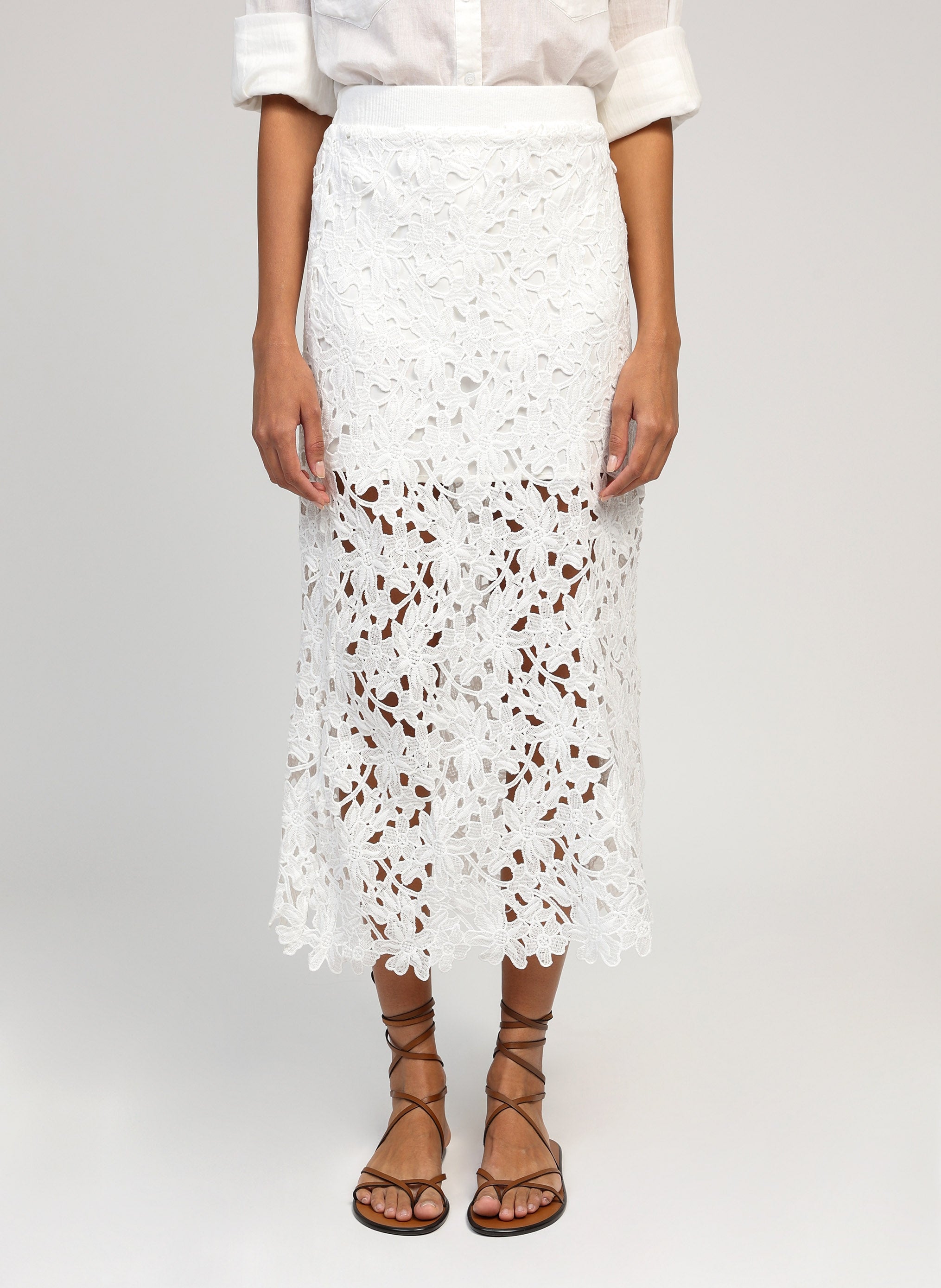 JUVY MIDI SKIRT ecru