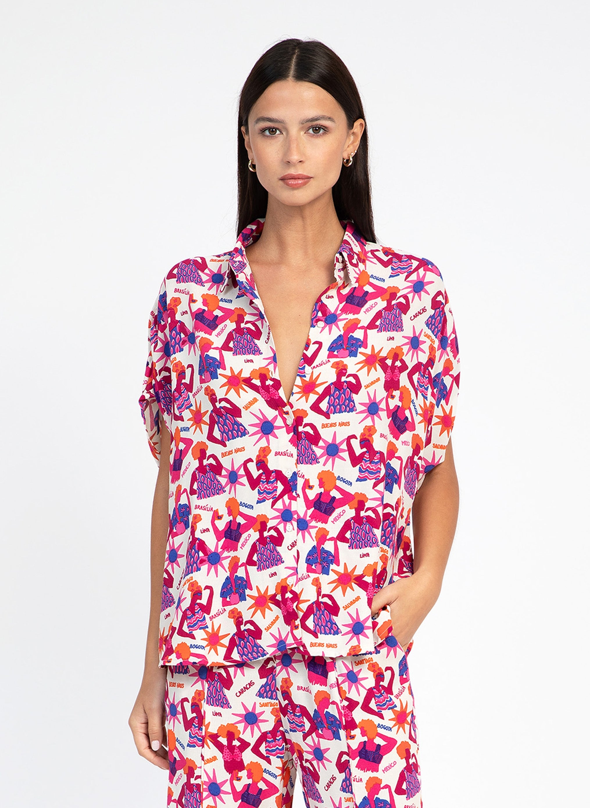 KENDRA floria ecru SHIRT