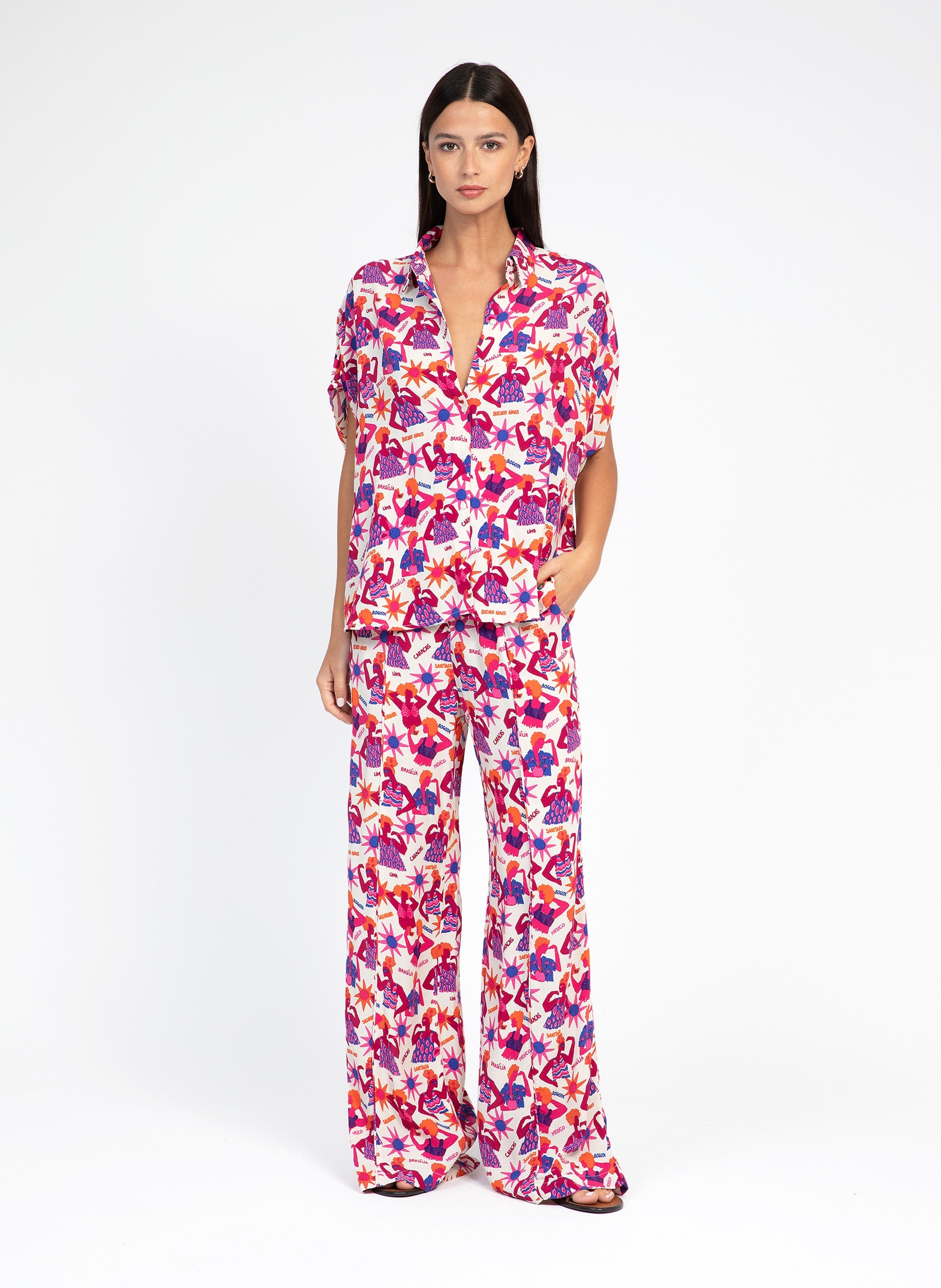 KENDRA floria ecru SHIRT