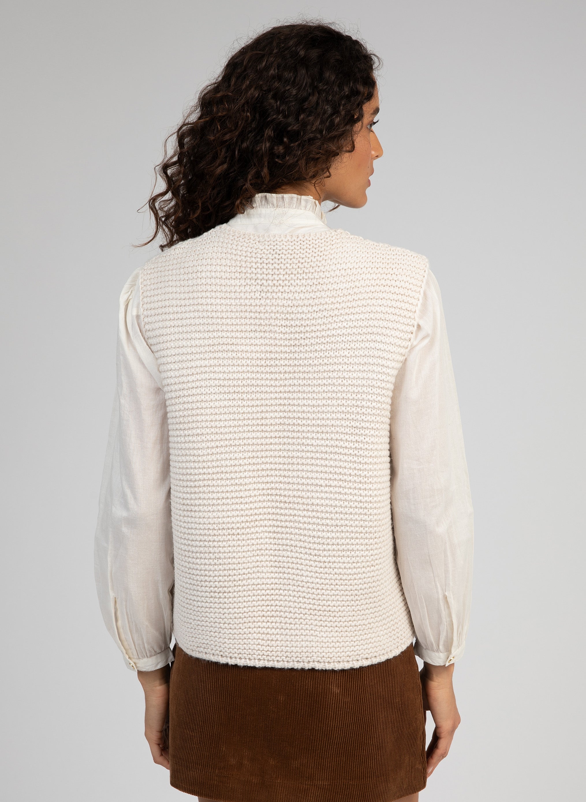 CARDIGAN SANS MANCHE LEGRINGA ecru