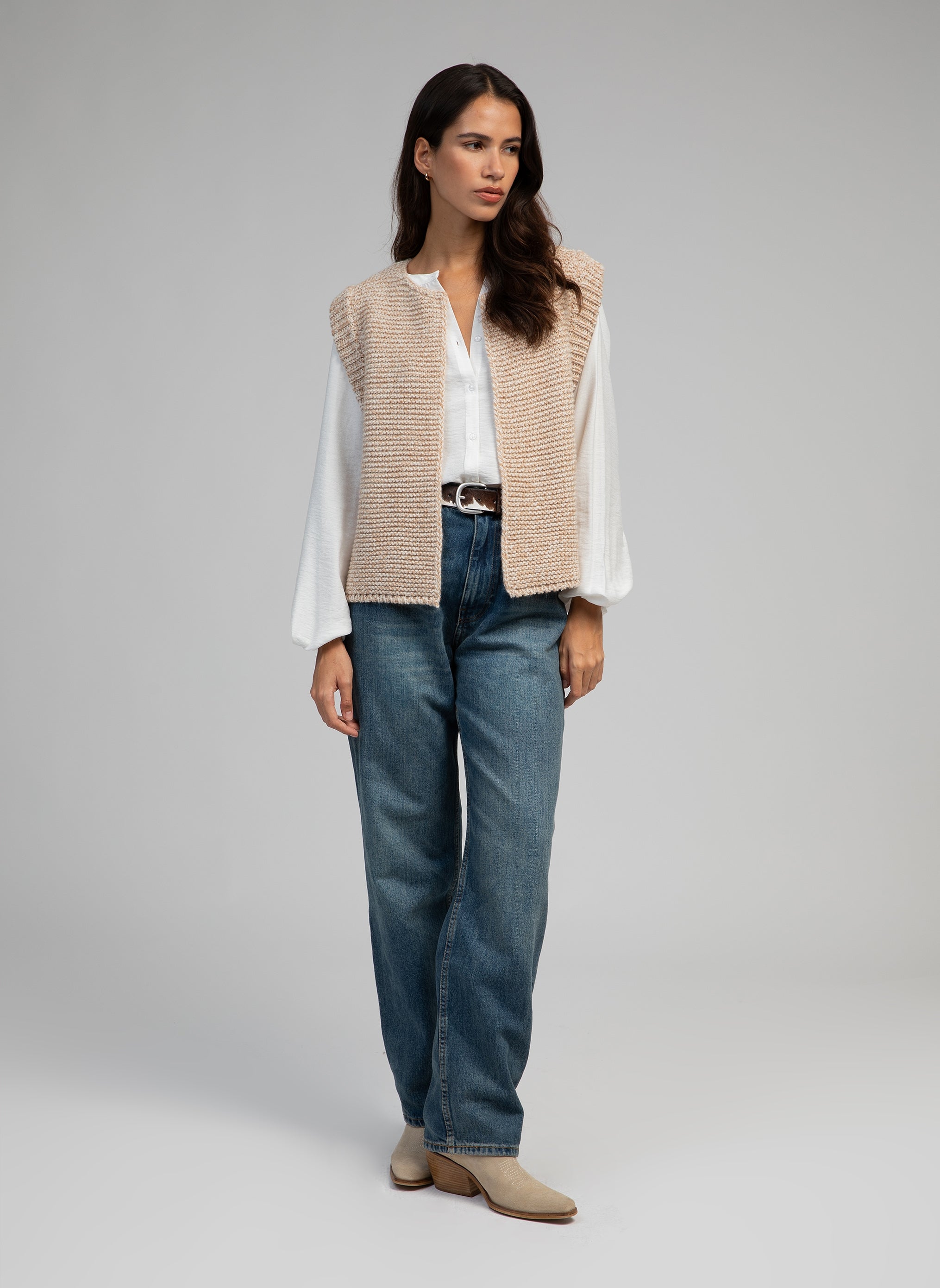 CARDIGAN SANS MANCHE LEGRINGOU CH beige