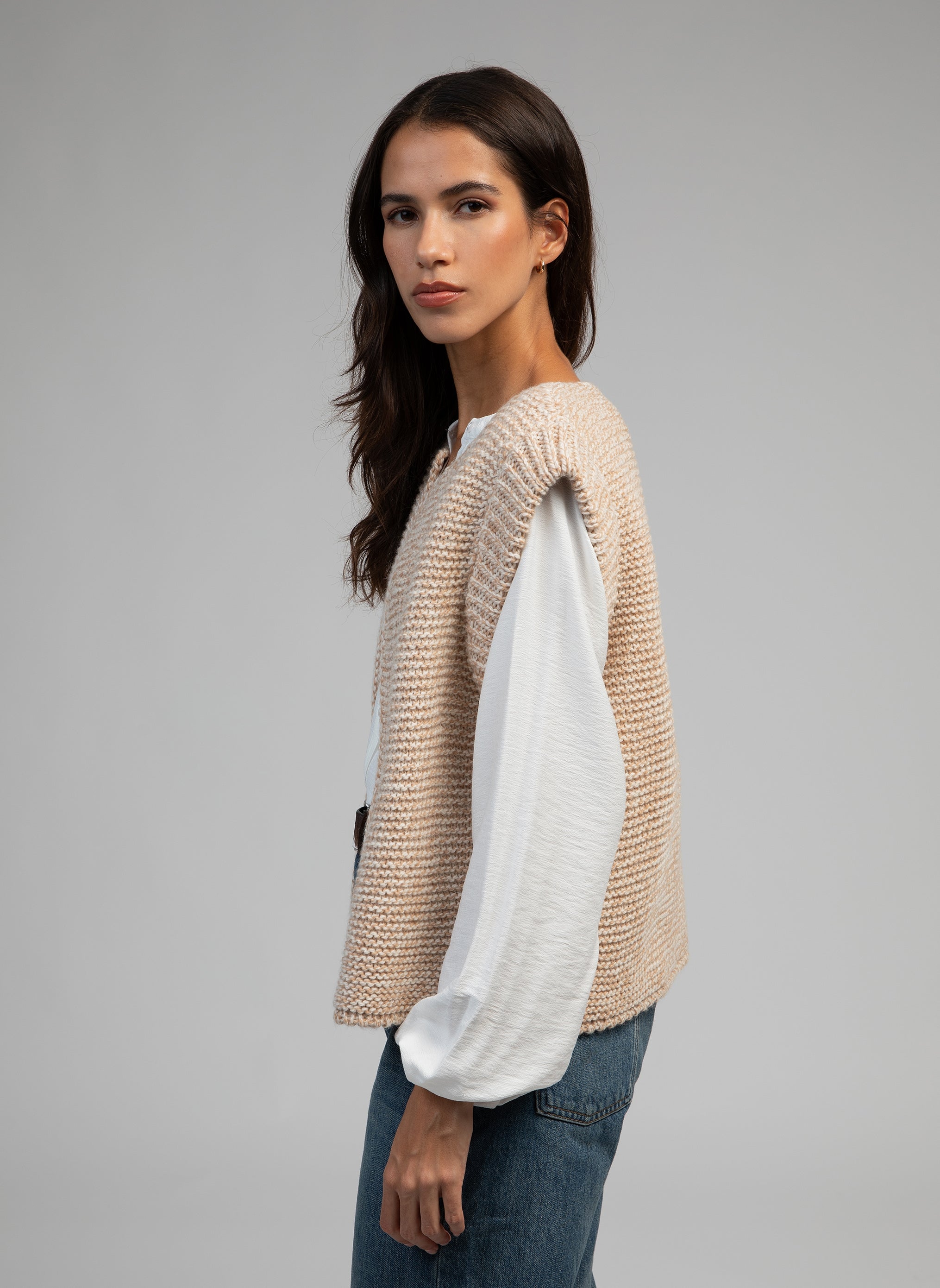 CARDIGAN SANS MANCHE LEGRINGOU CH beige