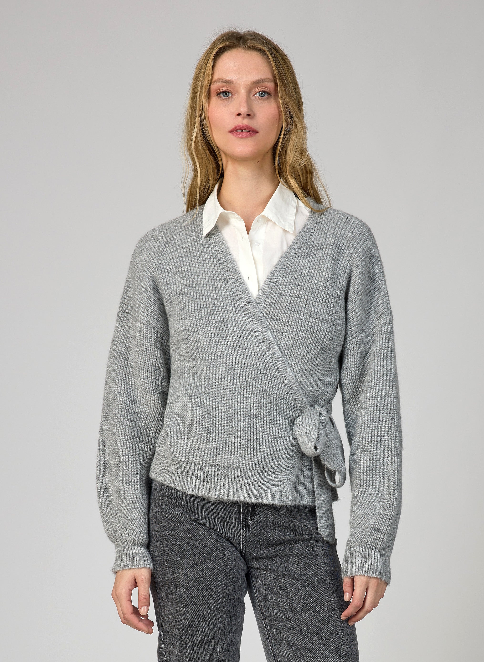 CARDIGAN LENINONA gris chine