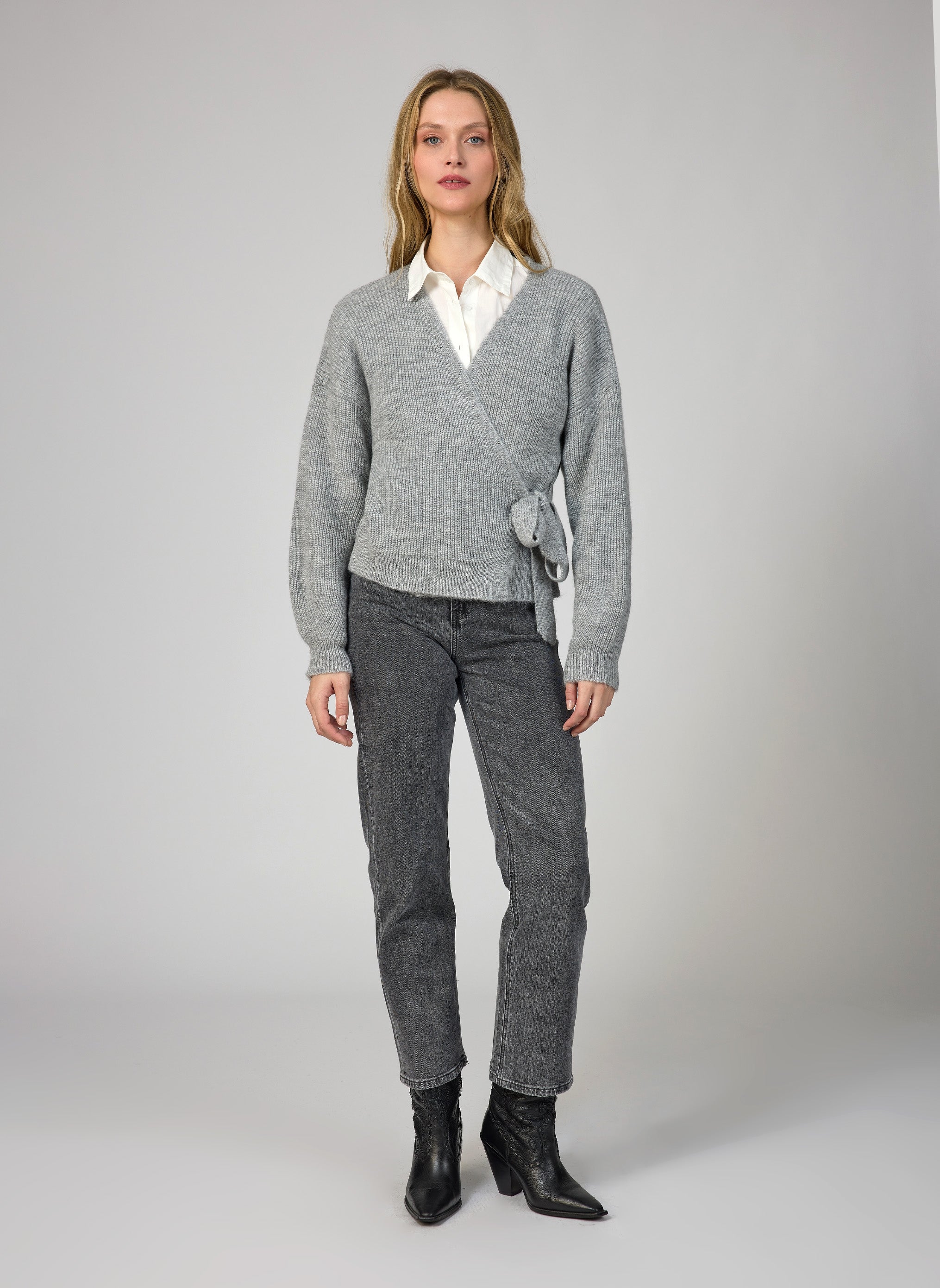 CARDIGAN LENINONA gris chine