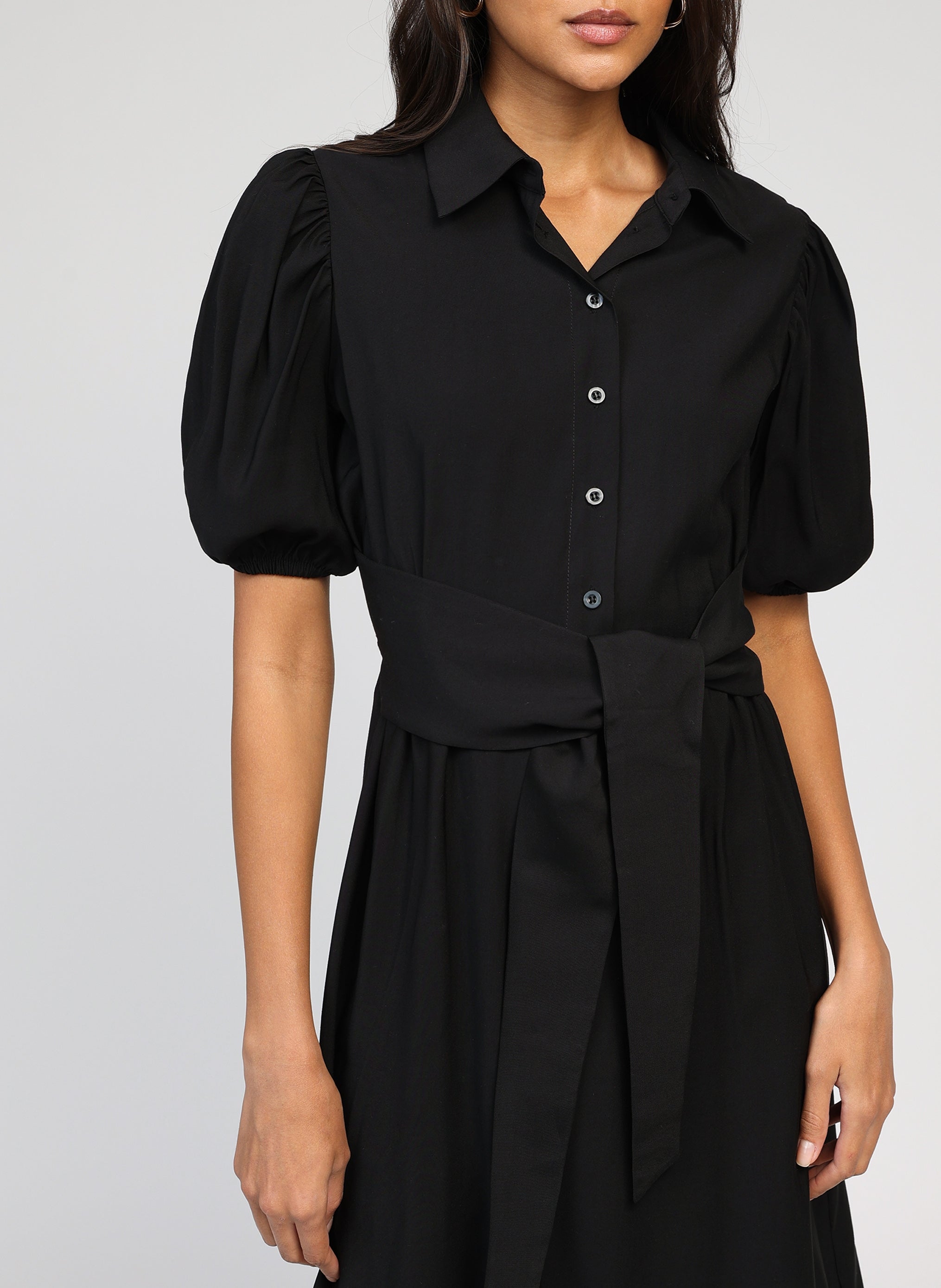 BLACK MALIDA MIDI DRESS