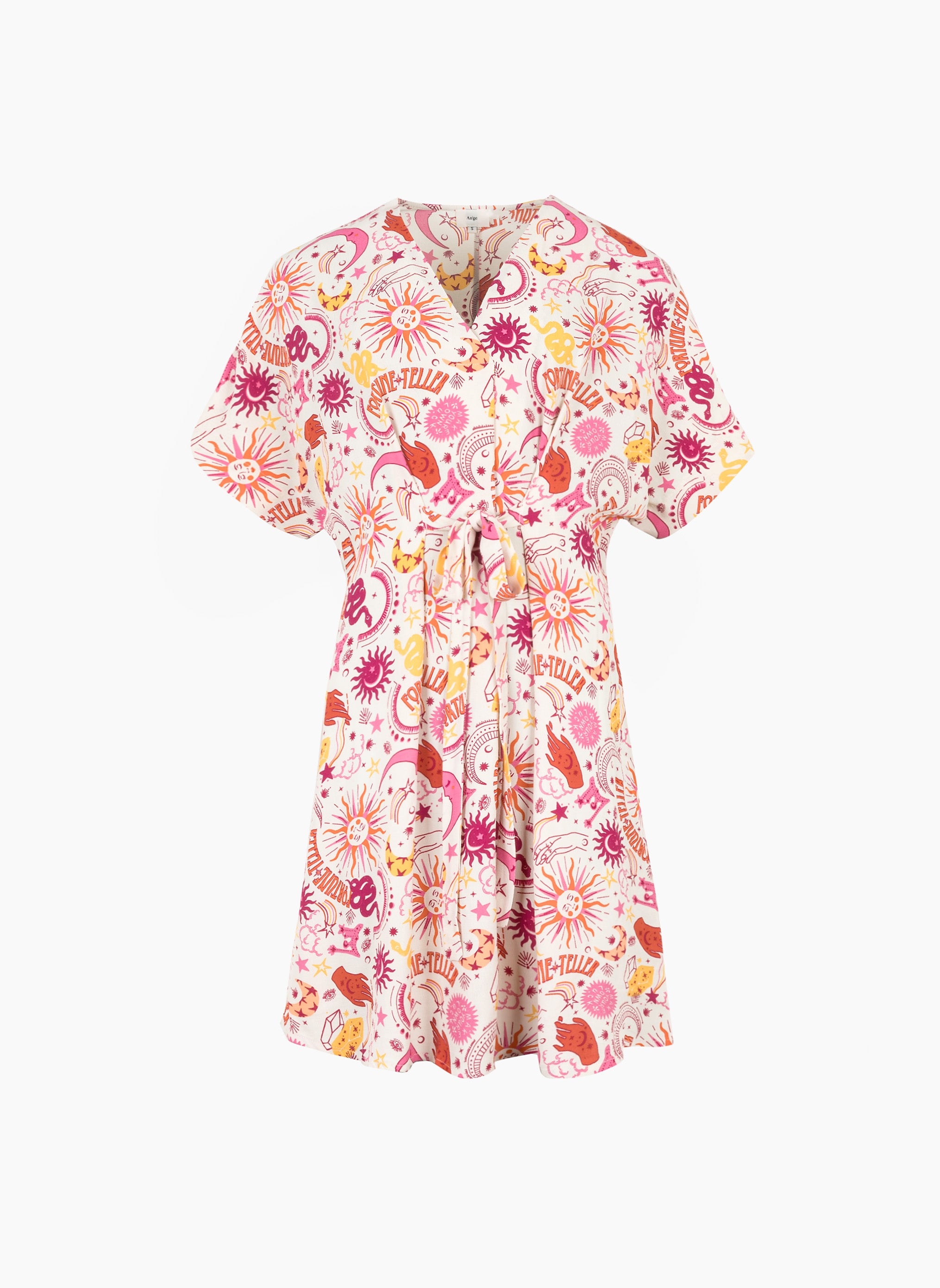 MALOUTY vestido corto boho crudo