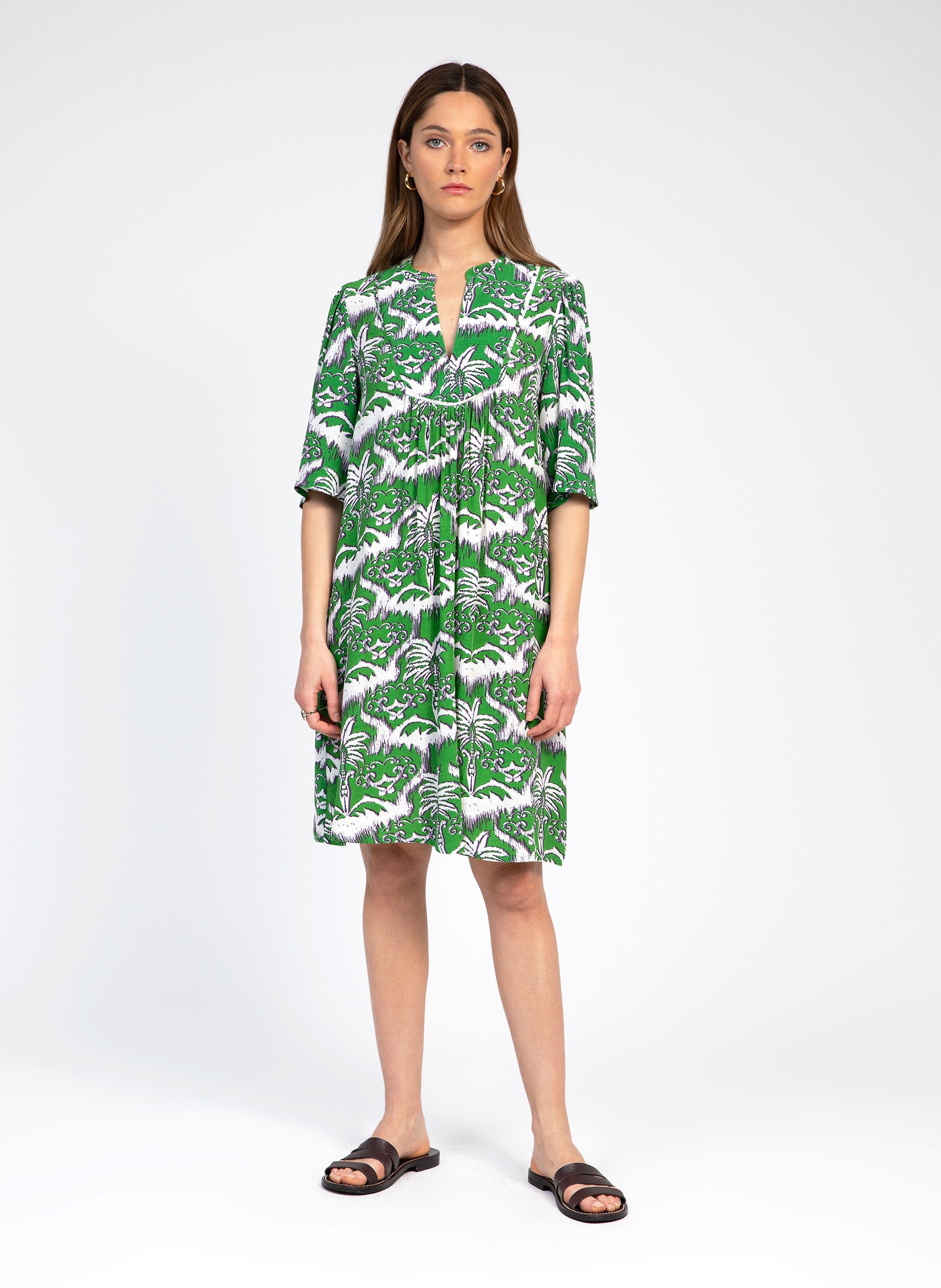 ROBE COURTE MANESSA palmita vert
