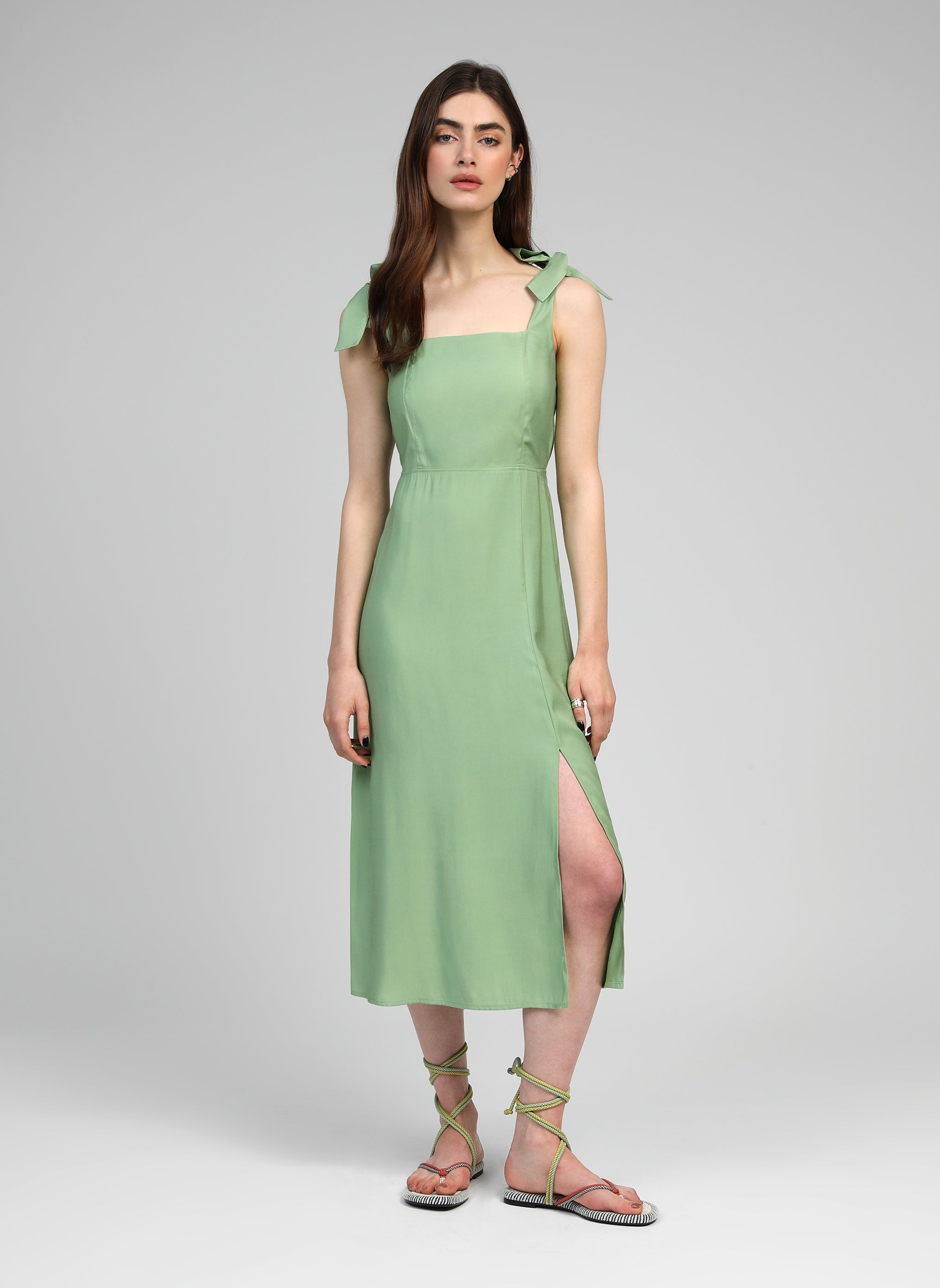 MANTA sage MIDI DRESS