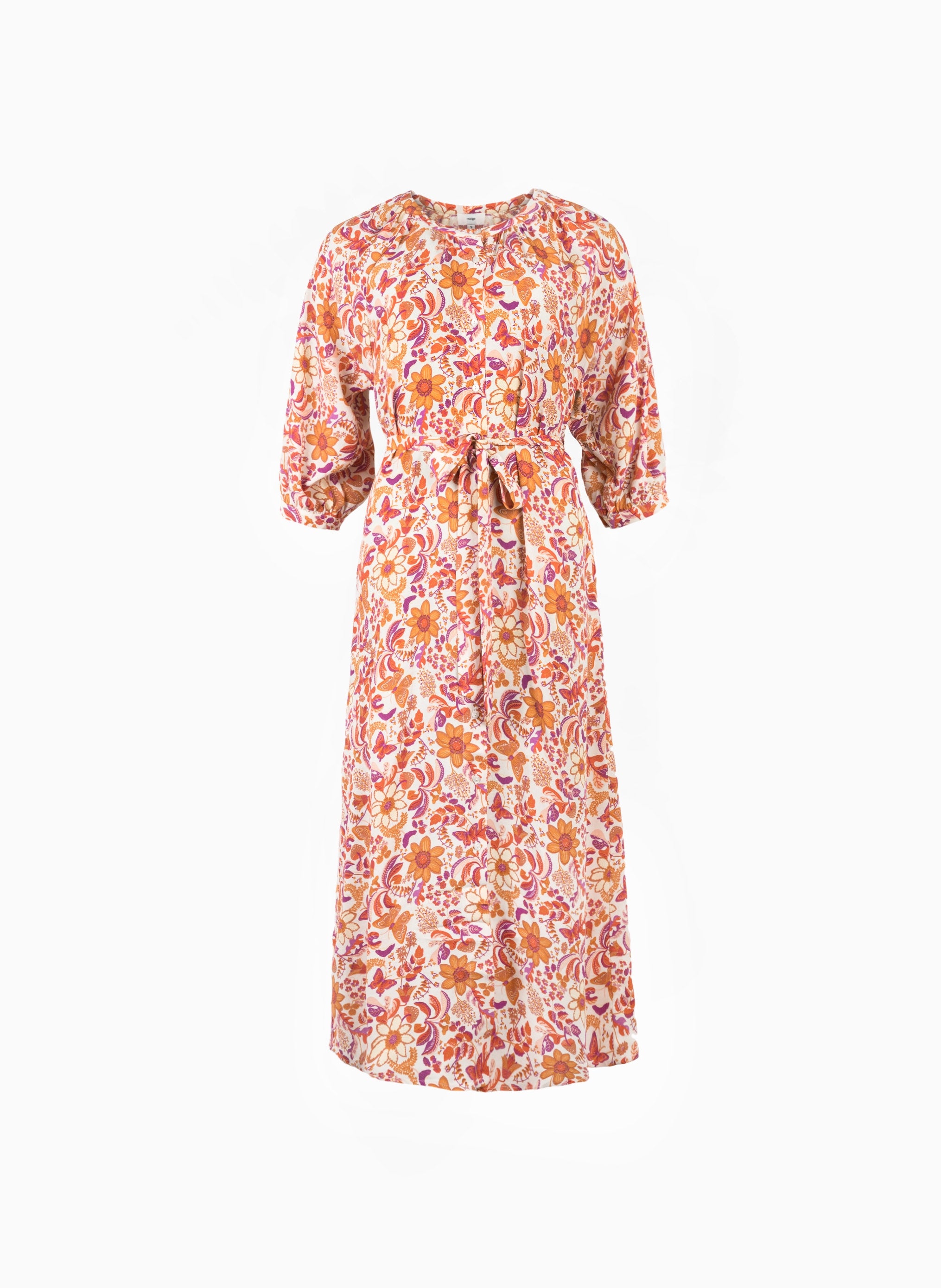 MARCELIO vestido midi mariposa crudo